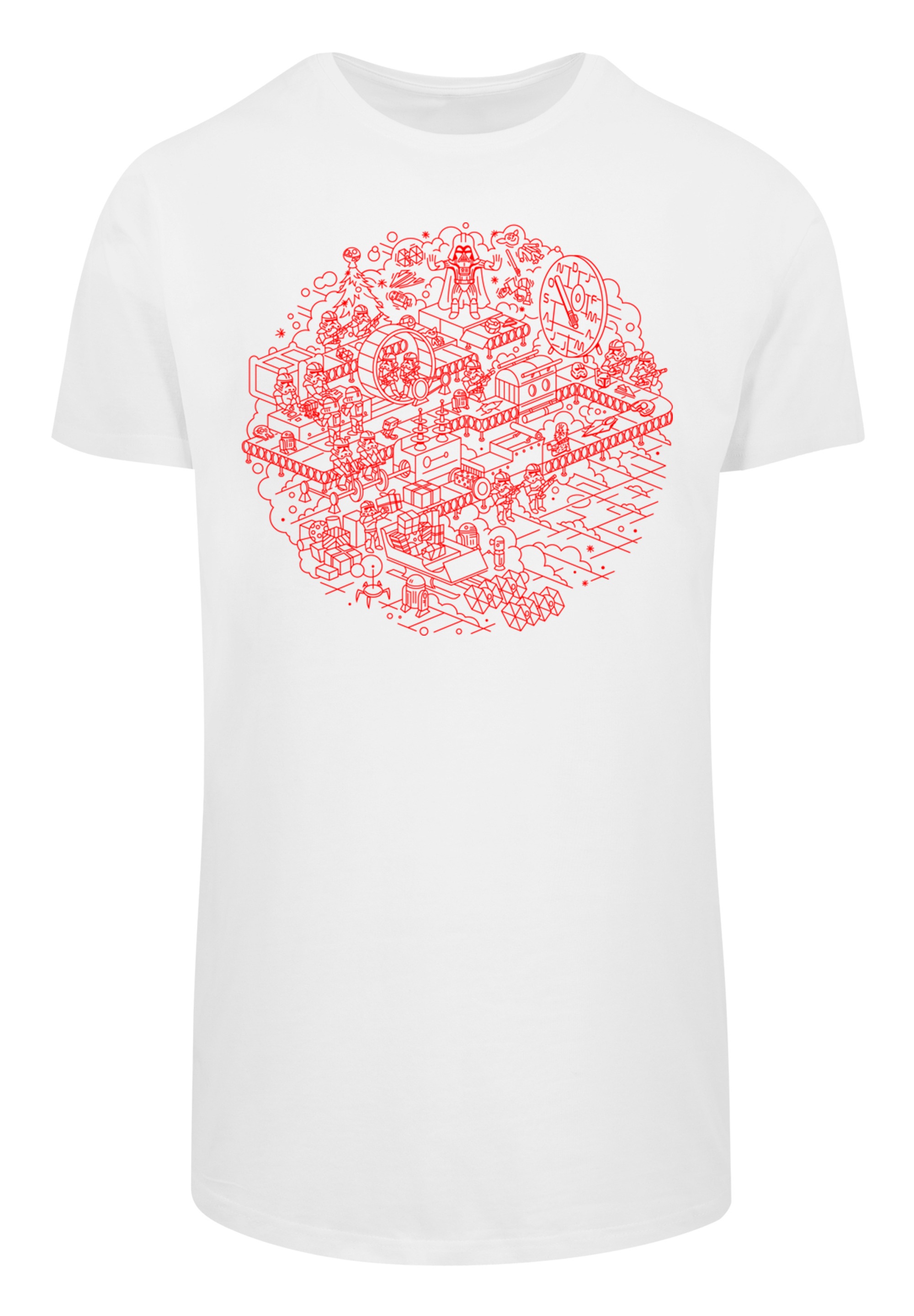 F4NT4STIC T-Shirt »Star Wars Christmas Death Star«, Print