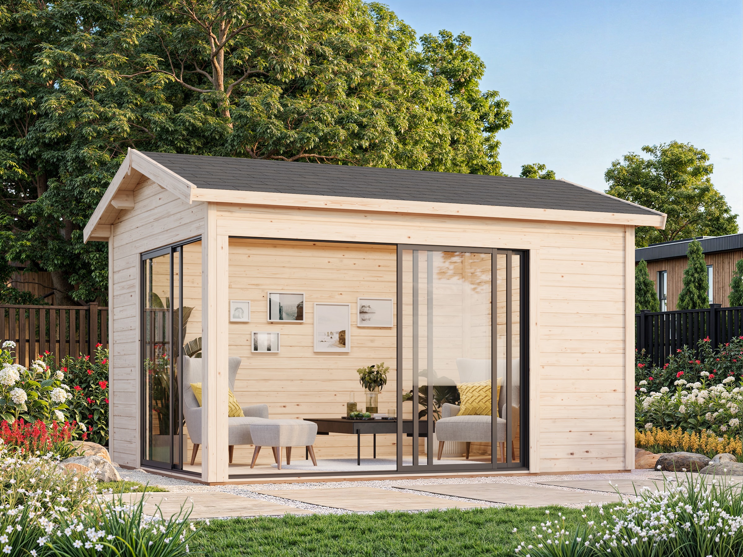 Palmako Gartenhaus »Amanda Slide Plus« verschiedene Farben