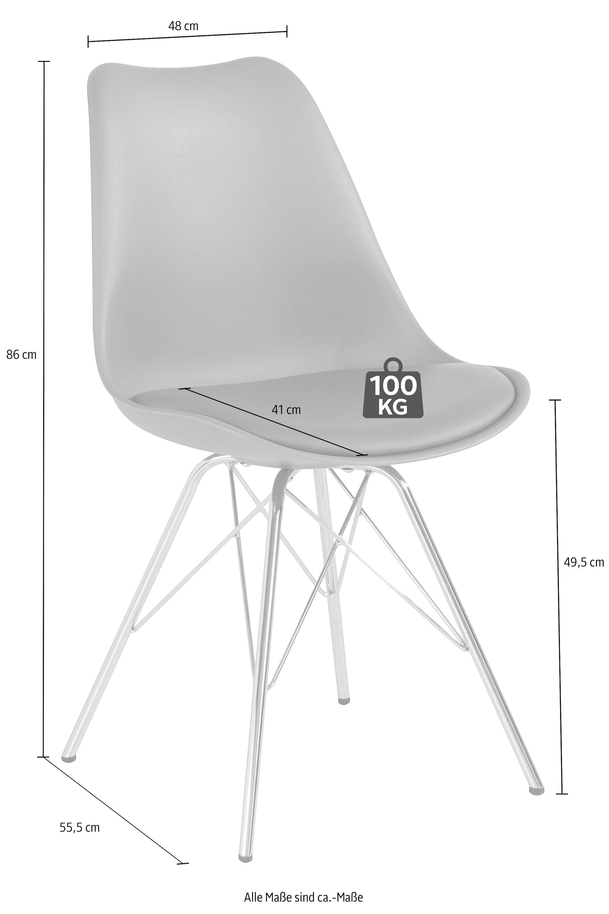Homexperts 4-Fußstuhl »Ursel mit Sitzkissen Sitzschale | BAUR 01«, Kunstleder in Kunstleder, 2 St., (Set)