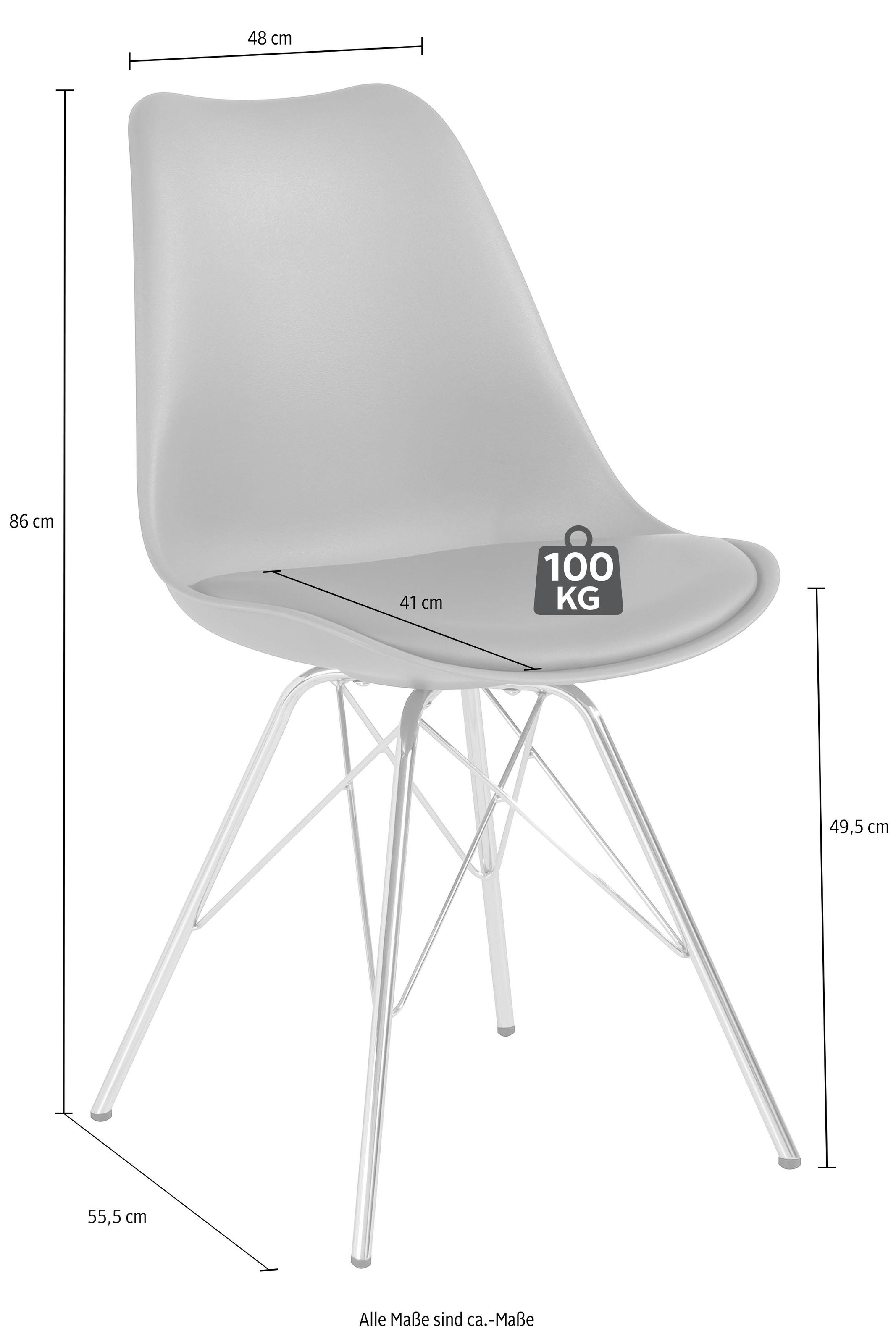 Homexperts 4-Fußstuhl »Ursel 01«, (Set), 2 St., Kunstleder, Sitzschale mit Sitzkissen in Kunstleder