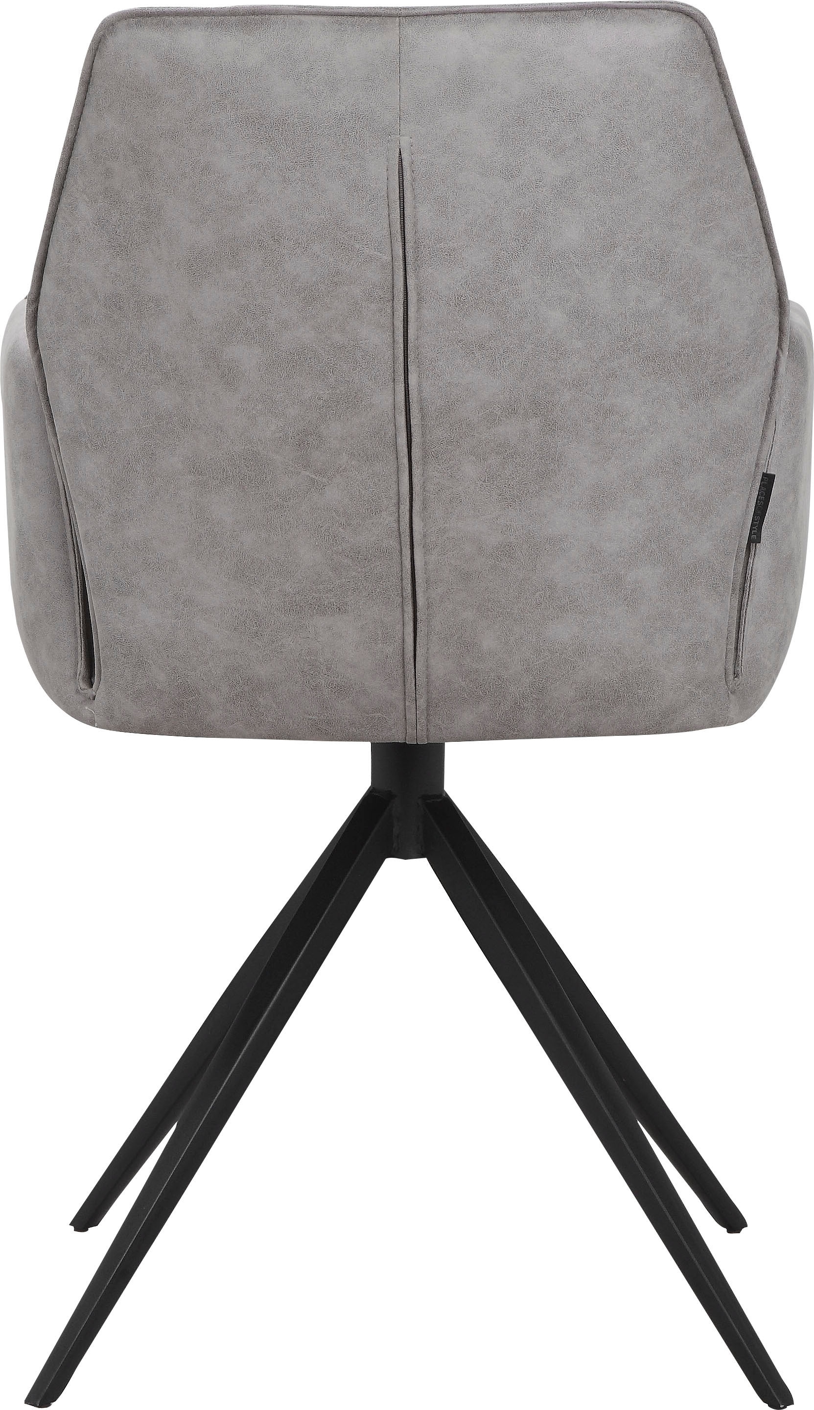 Places of Style Esszimmerstuhl »Ozias«, 2 St., Microfaser, Sitz und Rücken gepolstert, Gestell aus Metall schwarz, Sitzhöhe 50 cm