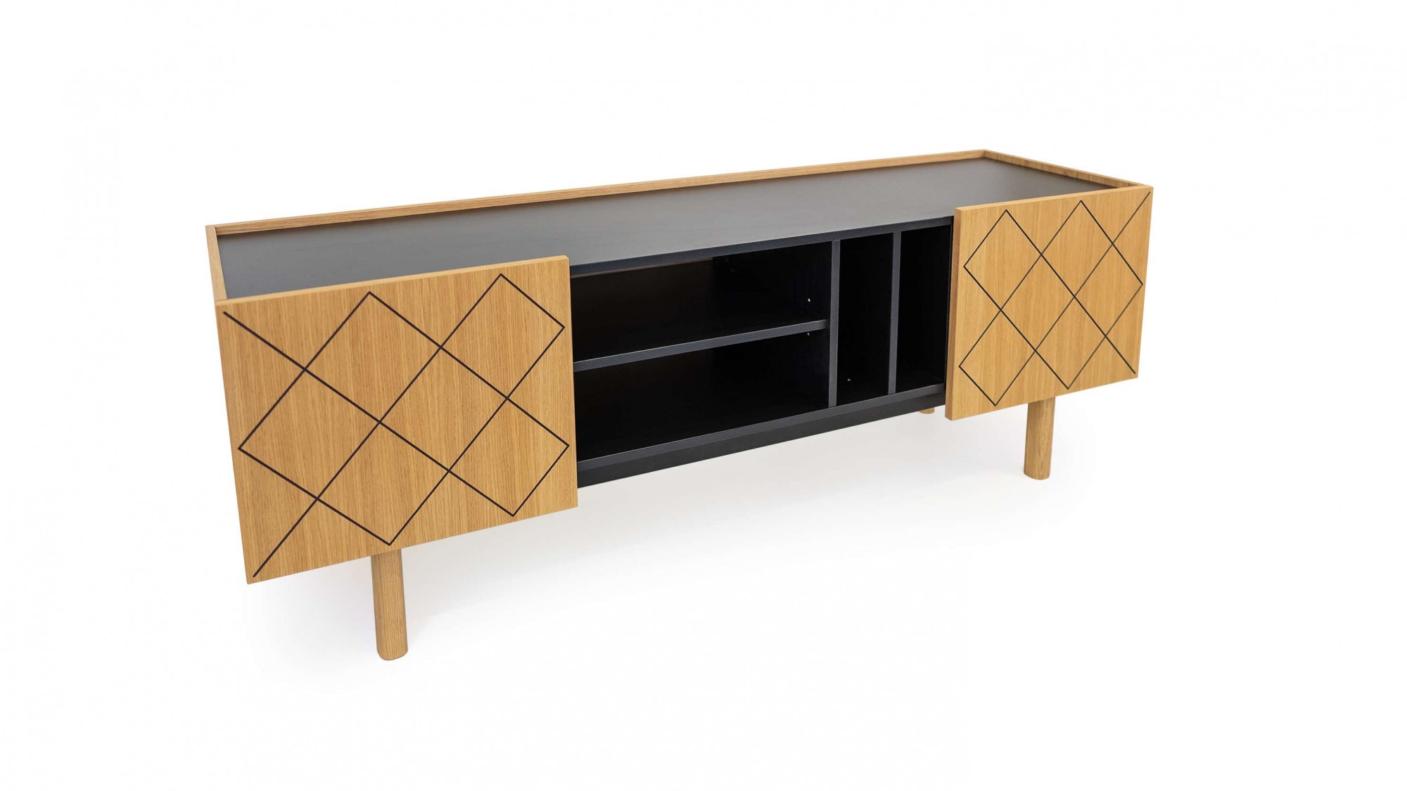 Woodman Sideboard »Porto«, Kommode, dekorative Fräsungen, mit Eichenholzfurnier, Breite 175 cm