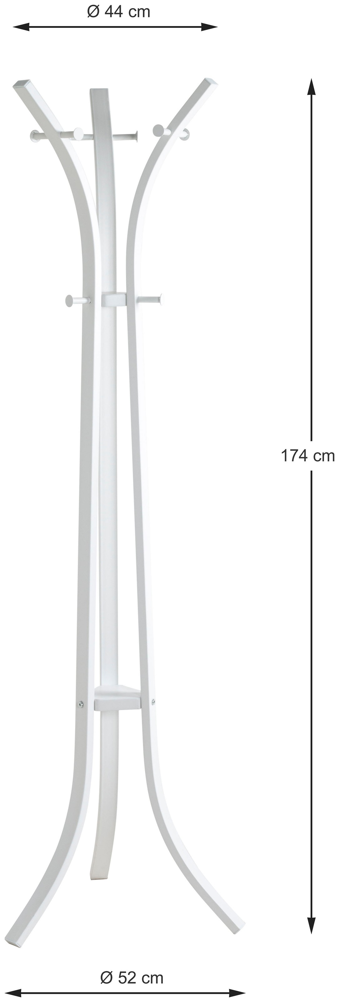HAKU Garderobenständer »Kleiderständer, Standgarderobe« freiform - aus Metall Weiß - Ø/H 45/177 cm