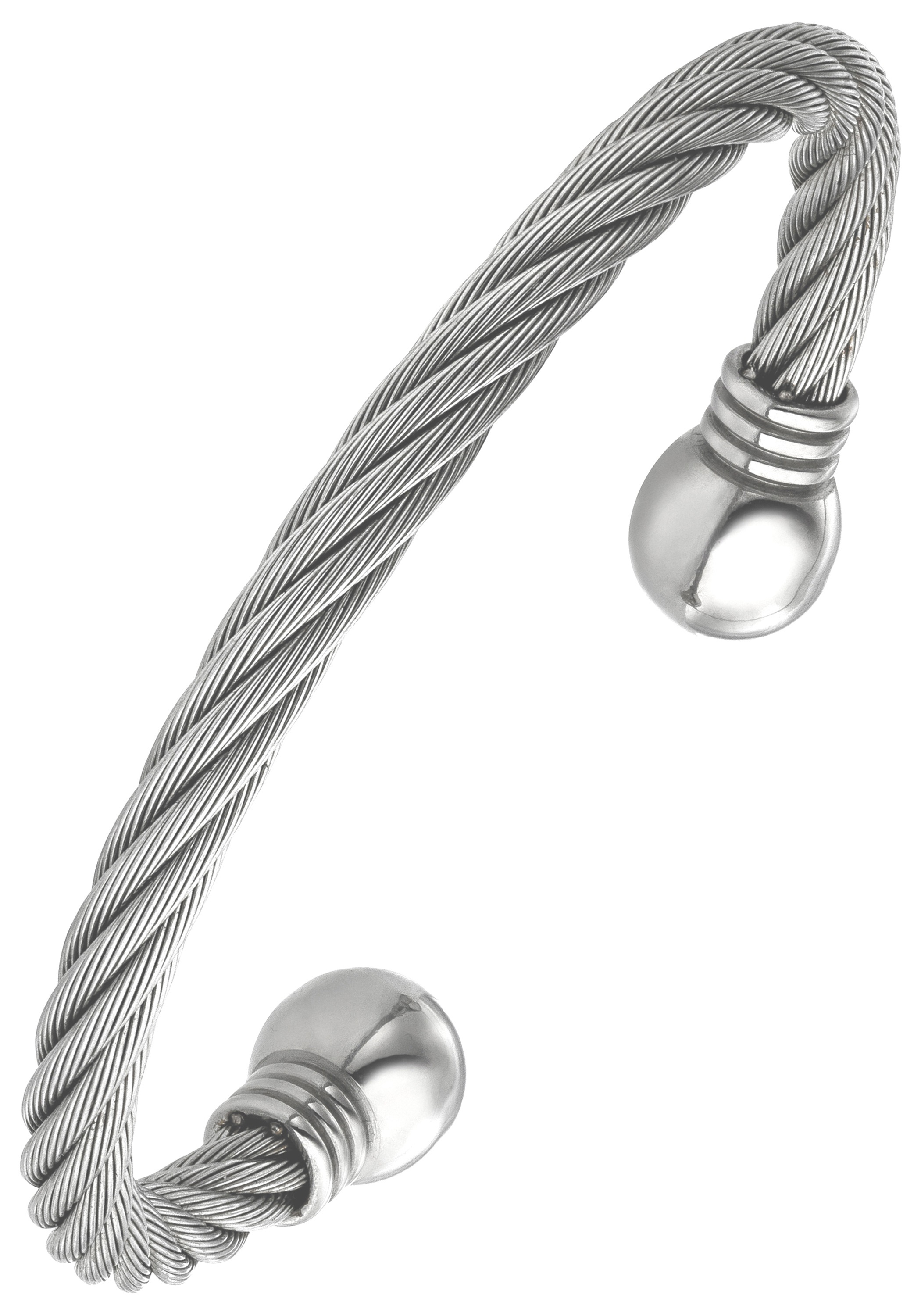 Armspange JOBO "offener Armreif", edelstahlfarben, Armbänder, Damen, Edelstahl, Armspange, Edelstahl 17 cm