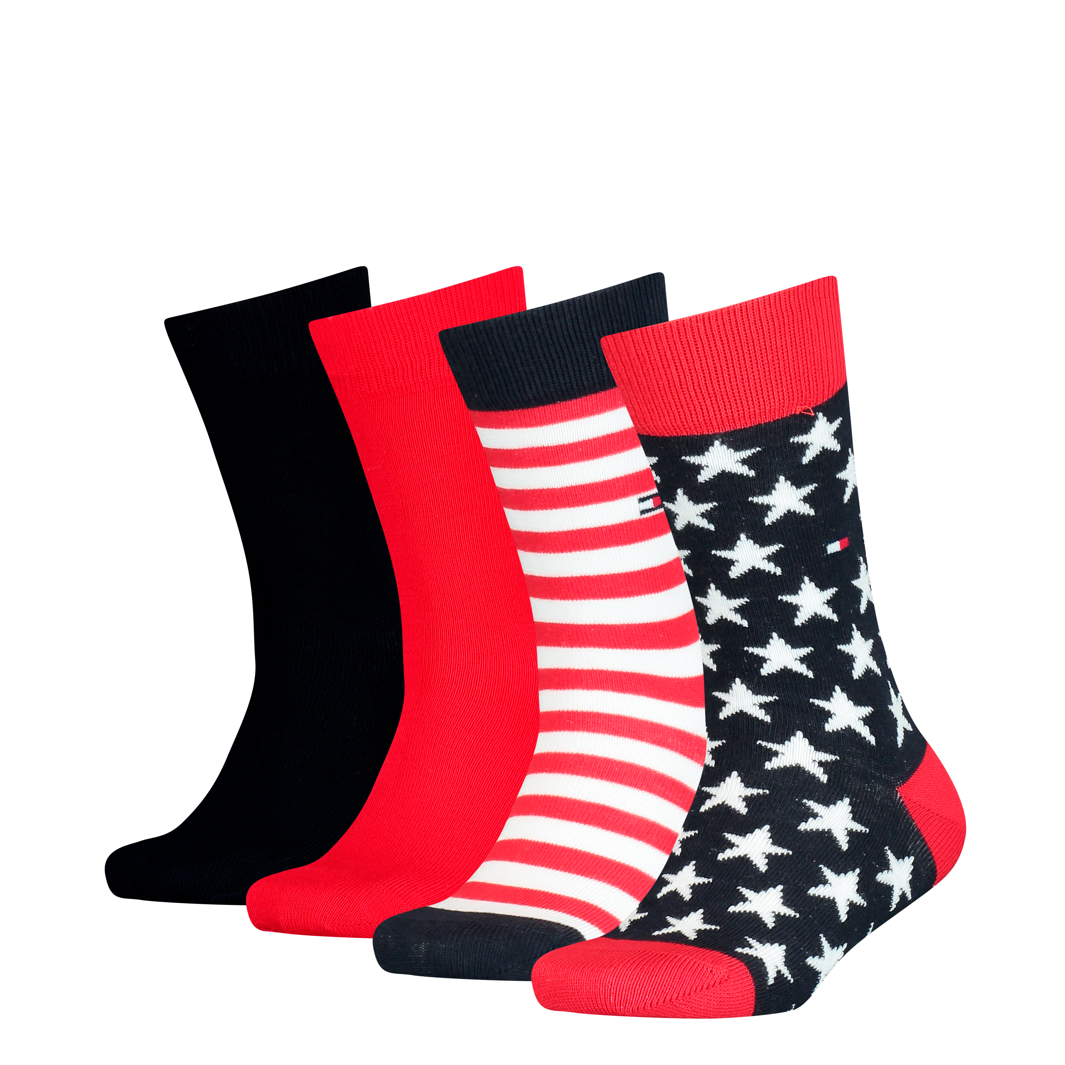 Tommy Hilfiger Socken "TH KIDS SOCK 4P STARS & STRIPES ECOM" mit auffälligen Designakzenten