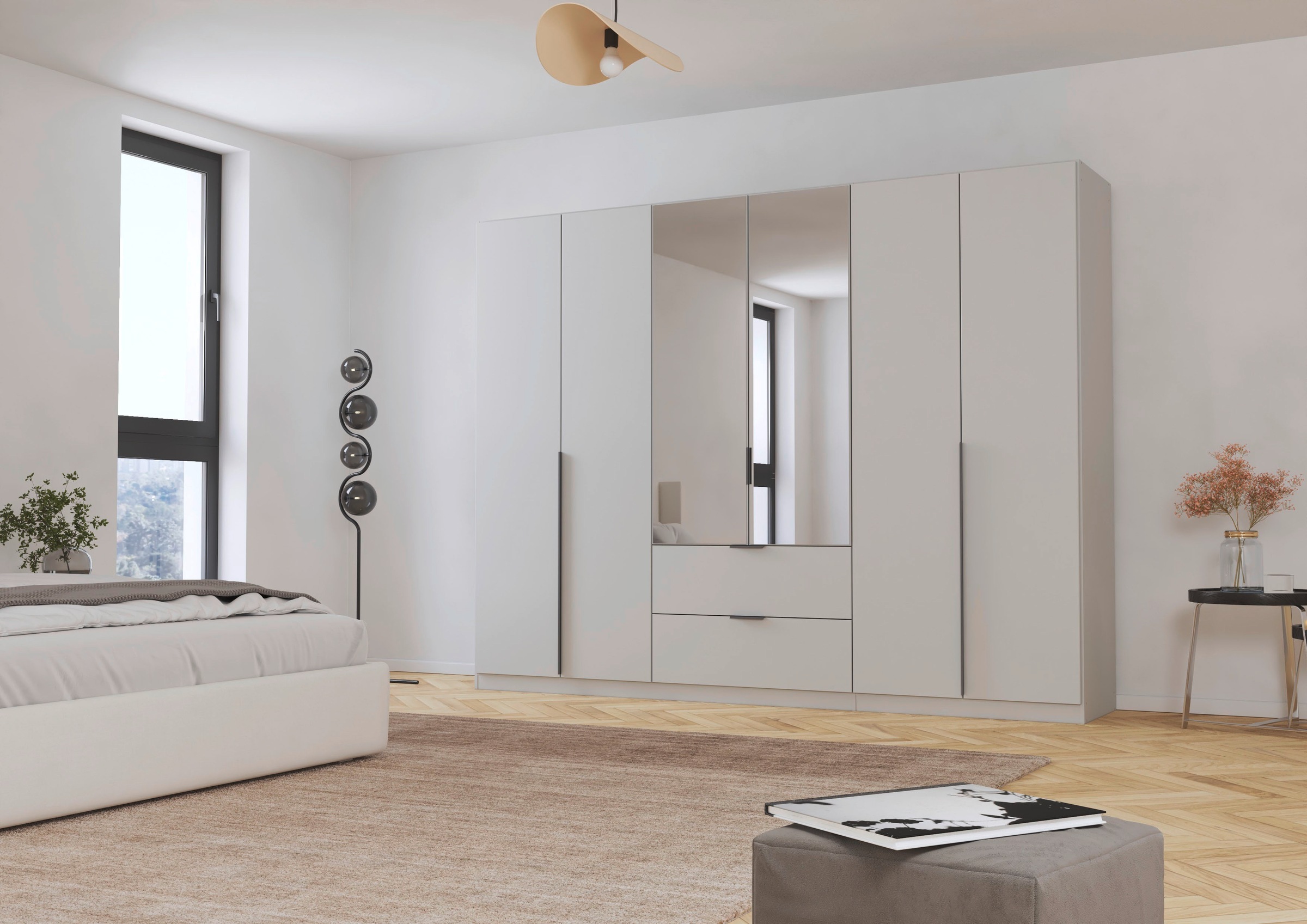 Thumbnail - OTTO home Drehtürenschrank "Kleiderschrank Schrank Garderobe AGORDO mit Dekor- oder Hochglanzfront" in zwei Griff-Farben...