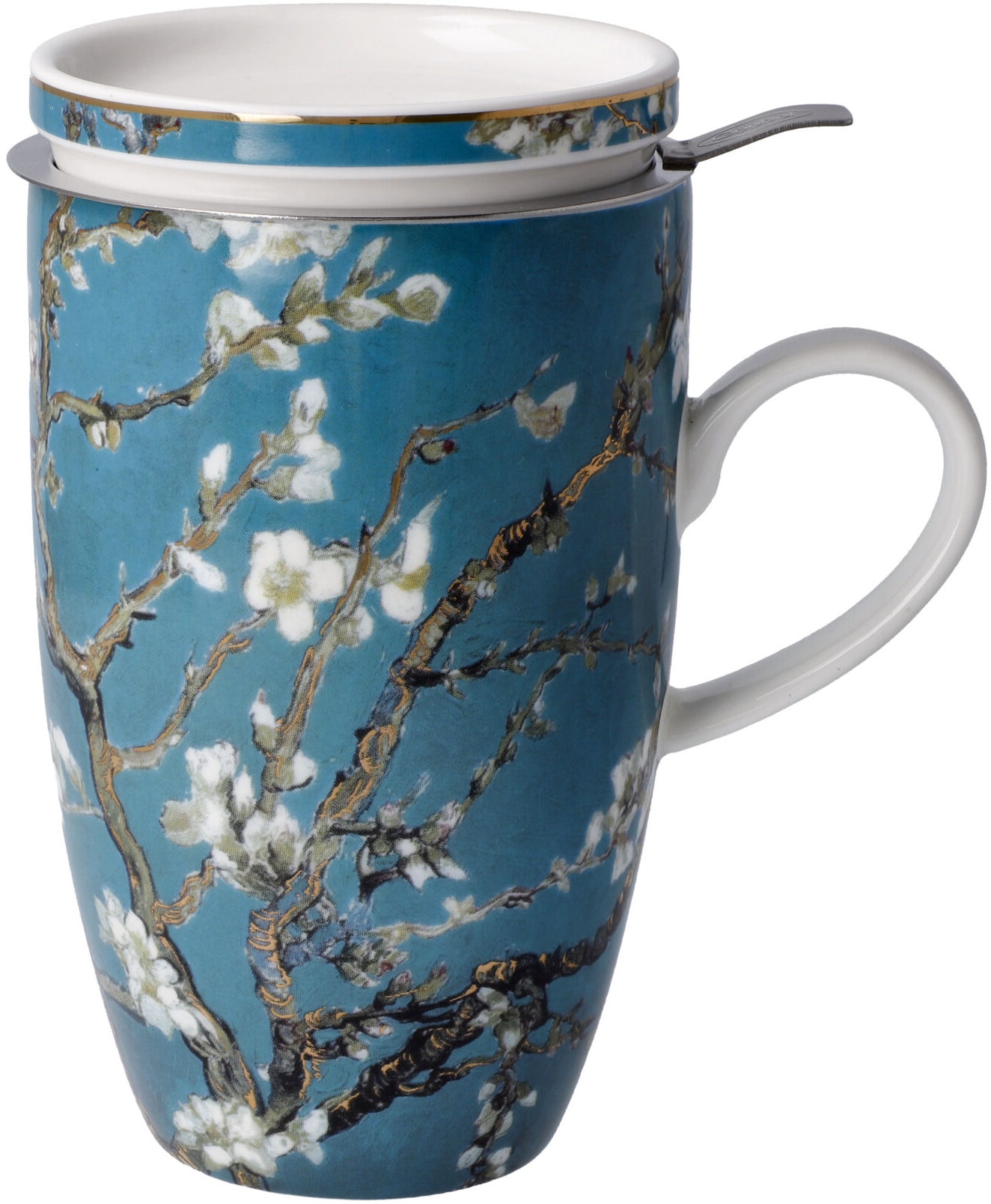 Goebel Tasse "Van Gogh", Artis Orbis, Teetasse m. Deckel/Sieb, Vincent v.Gogh - Mandelbaum Blau