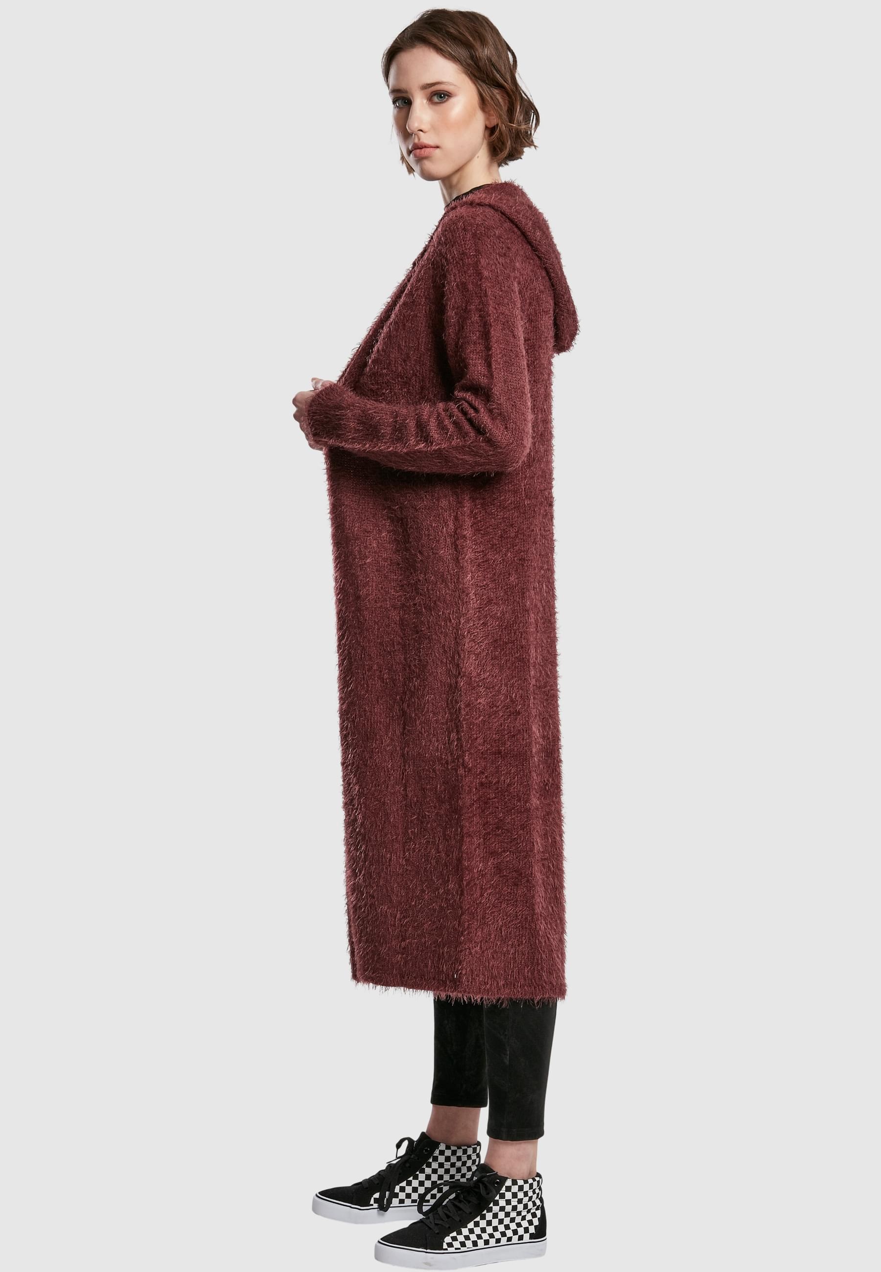 URBAN CLASSICS Strickjacke »Urban Classics Damen Ladies Hooded Feather Cardigan«