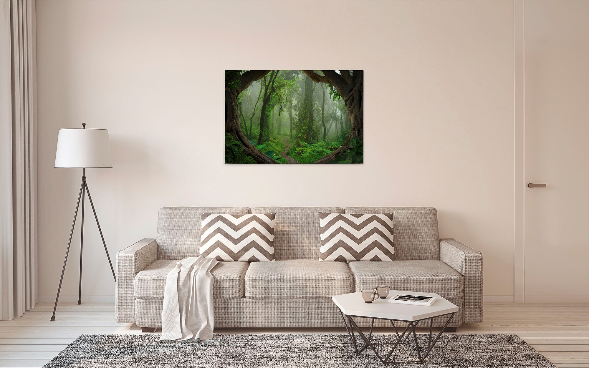 A.S. Création Leinwandbild »Tropical Forest«, Kunst-Gemälde-Kinder, (1 St.), Tropischer Wald Keilrahmen Natur Leinwand-Bild Wohnzimmer modern Wand