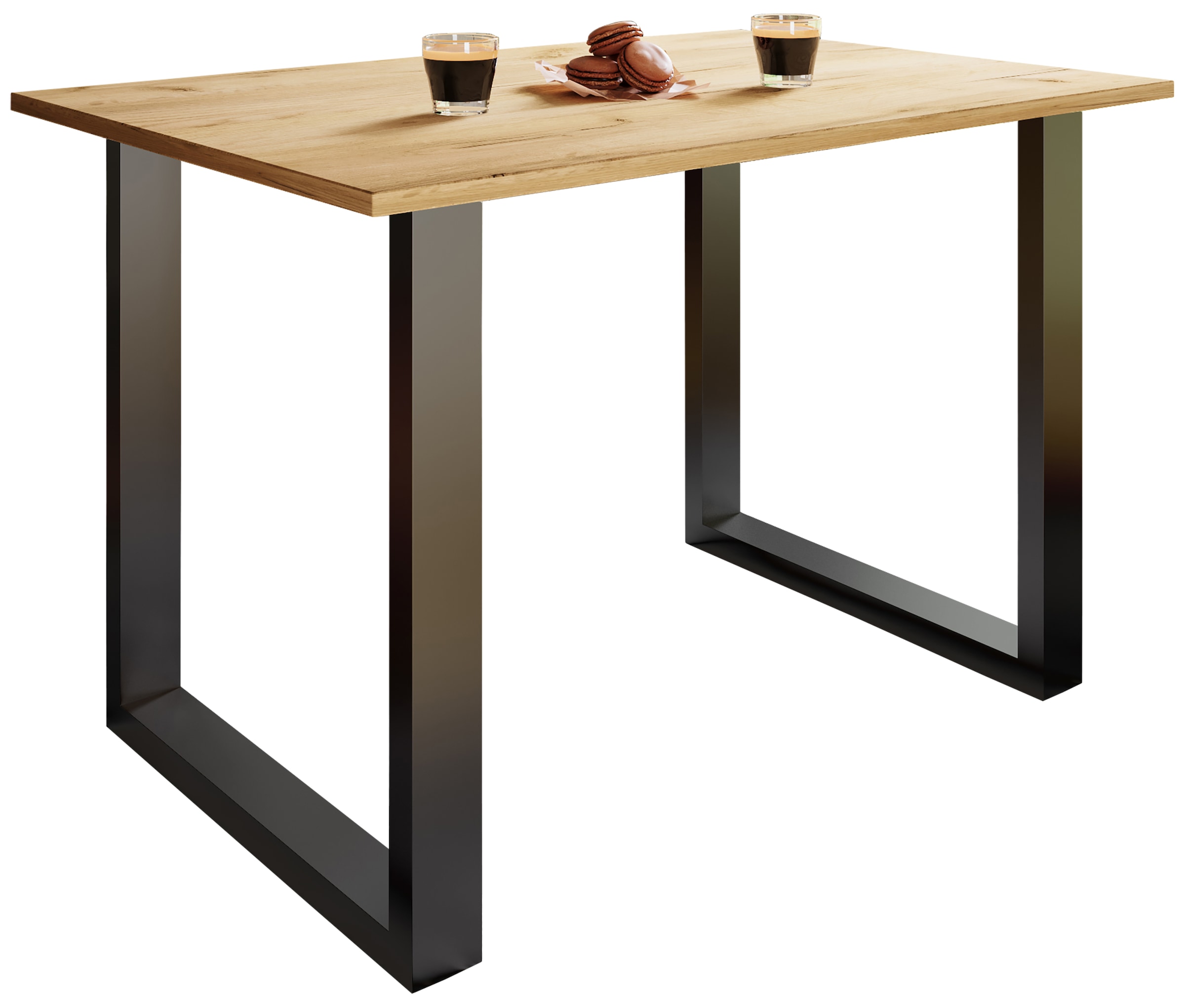 Esstisch VCM "Premium Esstisch Küchentisch Xona X 140x80", schwarz, honig, eiche, B:140cm T:80cm, Tische, Esstisch
