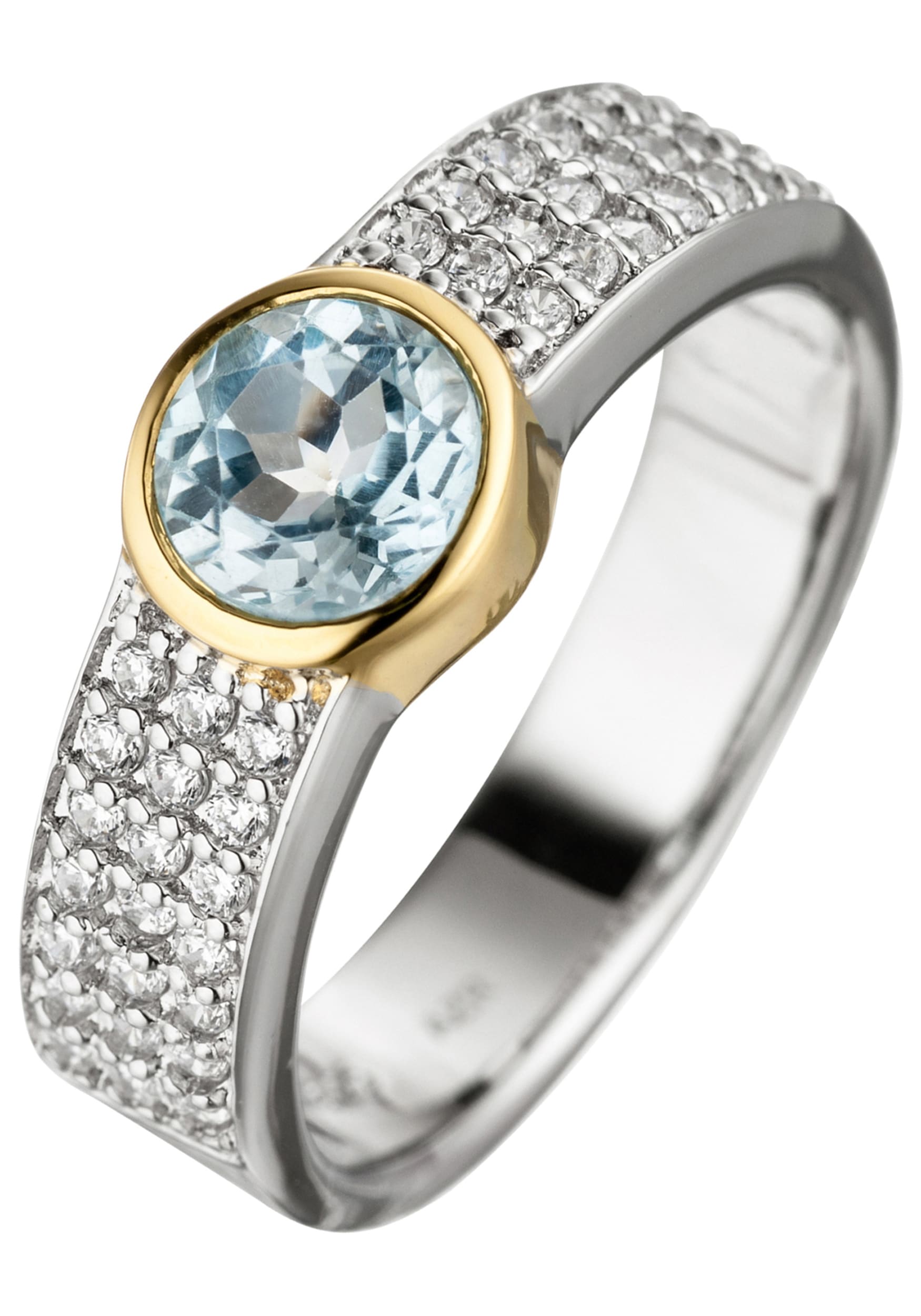 JOBO Fingerring, 925 Silber | bicolor Blautopas online Zirkonia kaufen BAUR vergoldet