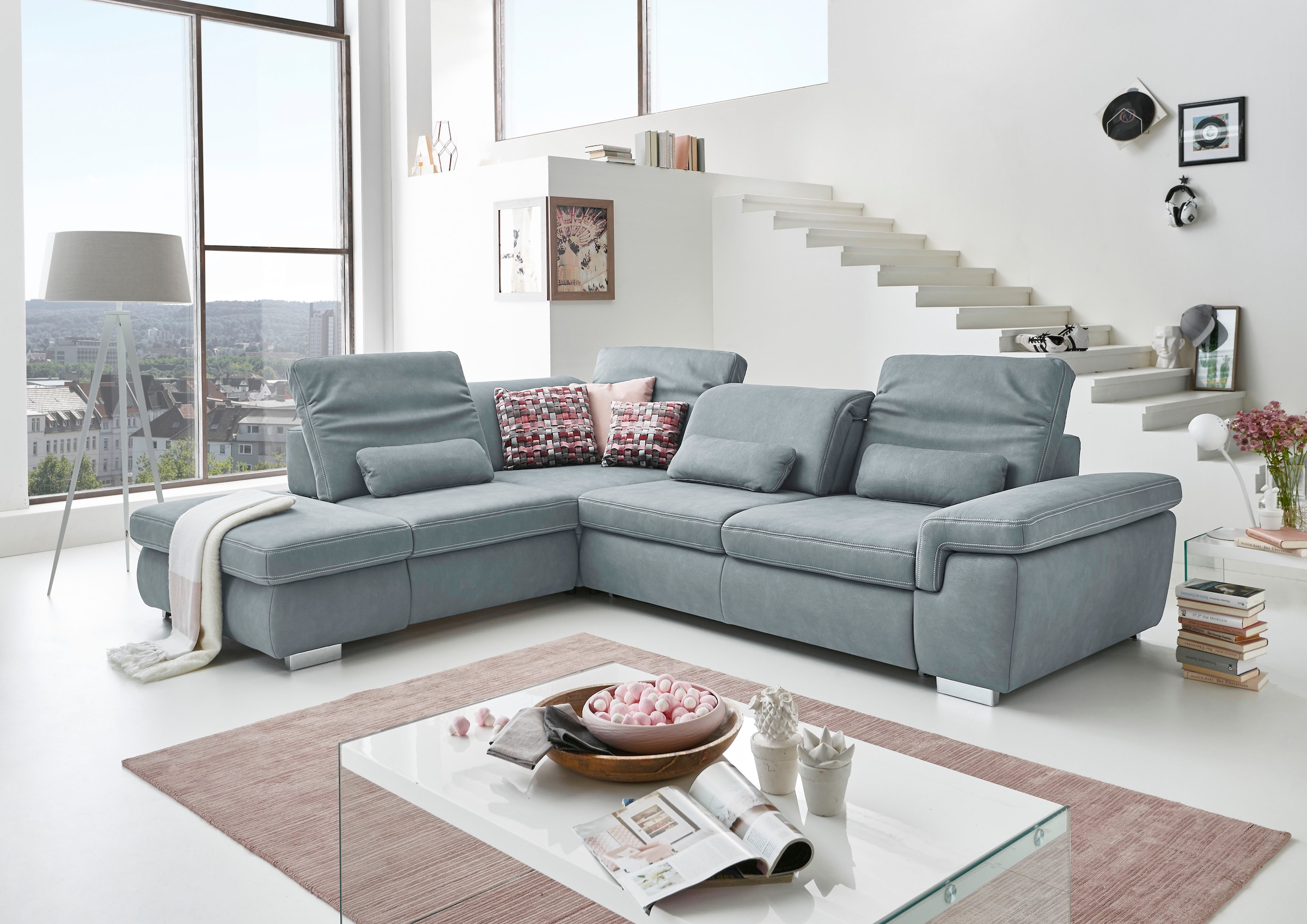 Die PlanBar Ecksofa "MP-IN17041 L-Form" Sitztiefenverstellung, optional mit günstig online kaufen