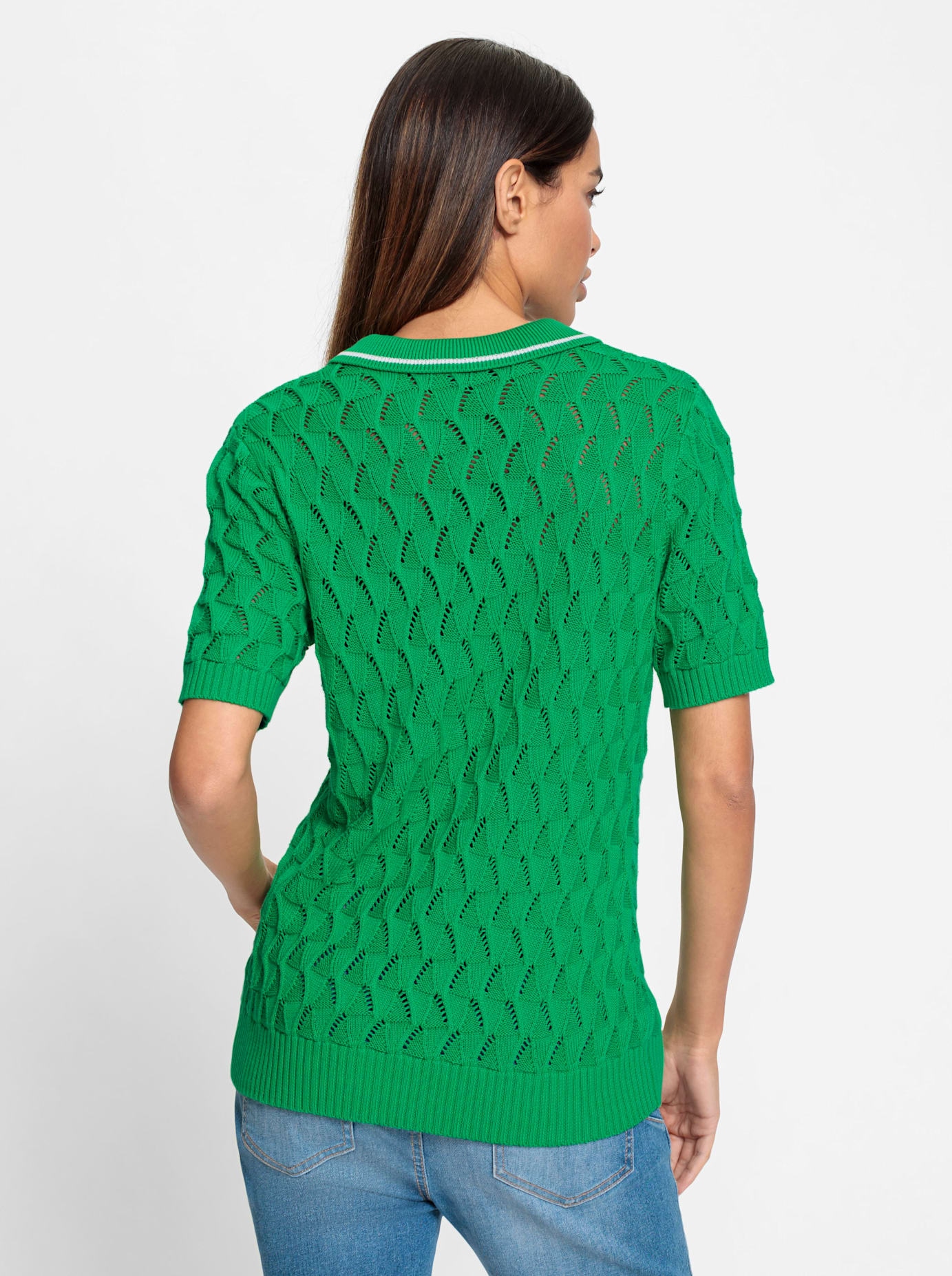 heine Ajourpullover »Polopullover«