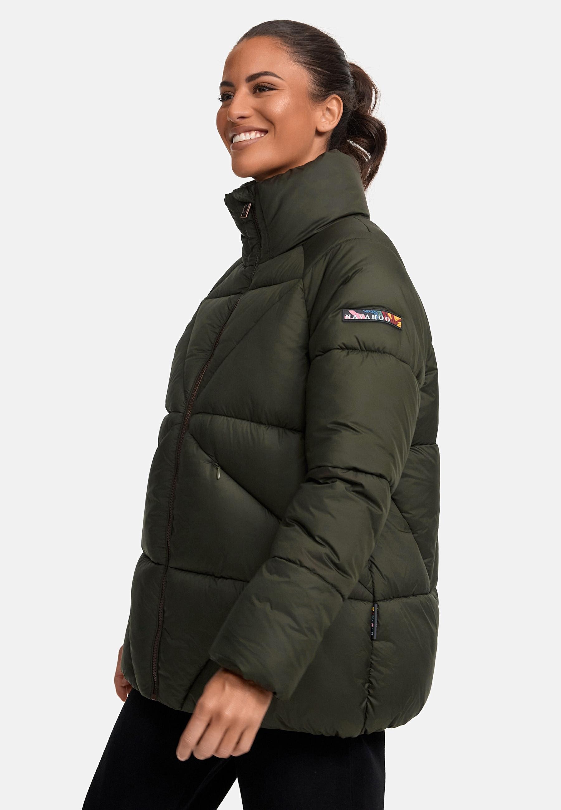 Navahoo Steppjacke »Schokolinaa 14«, ohne Kapuze, Winterjacke mit modischer Steppung & hohem Kragen