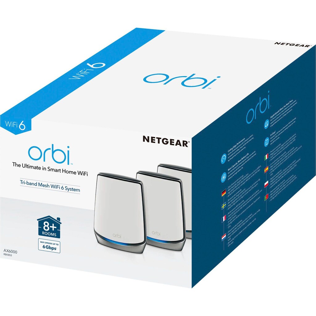 NETGEAR WLAN-Router »Orbi RBK853 3er Set«, (Set, 3 St.)