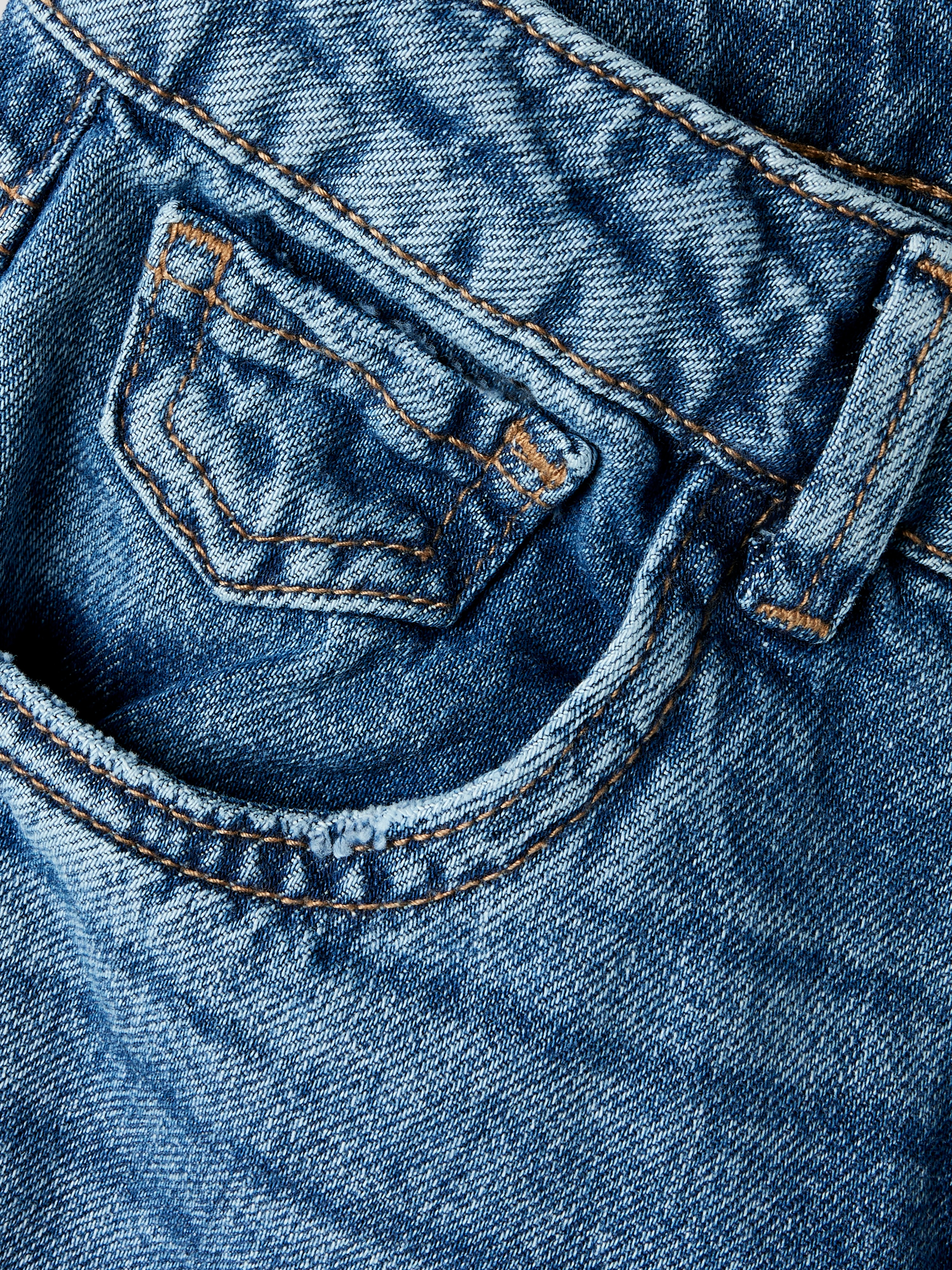 Thumbnail - Name It 5-Pocket-Jeans "NKFROSE für Mädchen mit Destroyed-Effekt und hohem Bund" normal, Denim, Abriebeffekte, Reißversc...