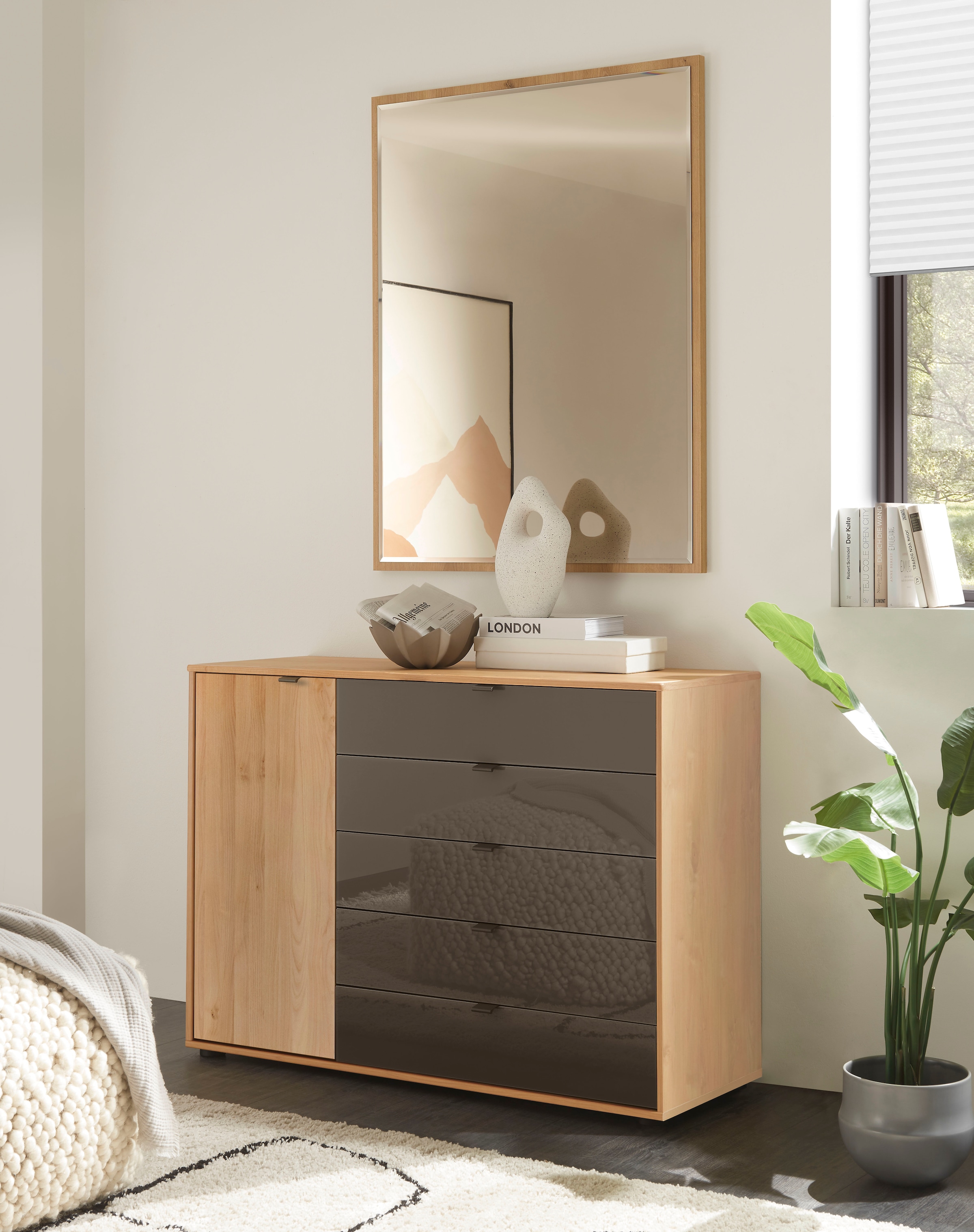 WIEMANN Kombikommode »Cardiff Sideboard, Wäscheschrank, teilmassiv Erle, mit Schubladen«, (Kommode 120x86x43 cm, braun, mit Dämpfung, MADE IN GERMANY), verschiedenen Ausführungen, inklusive Einlegeboden