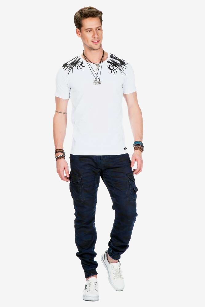 Cipo & Baxx T-Shirt »T-Shirts«, mit Totenkopf-Print, CT-376