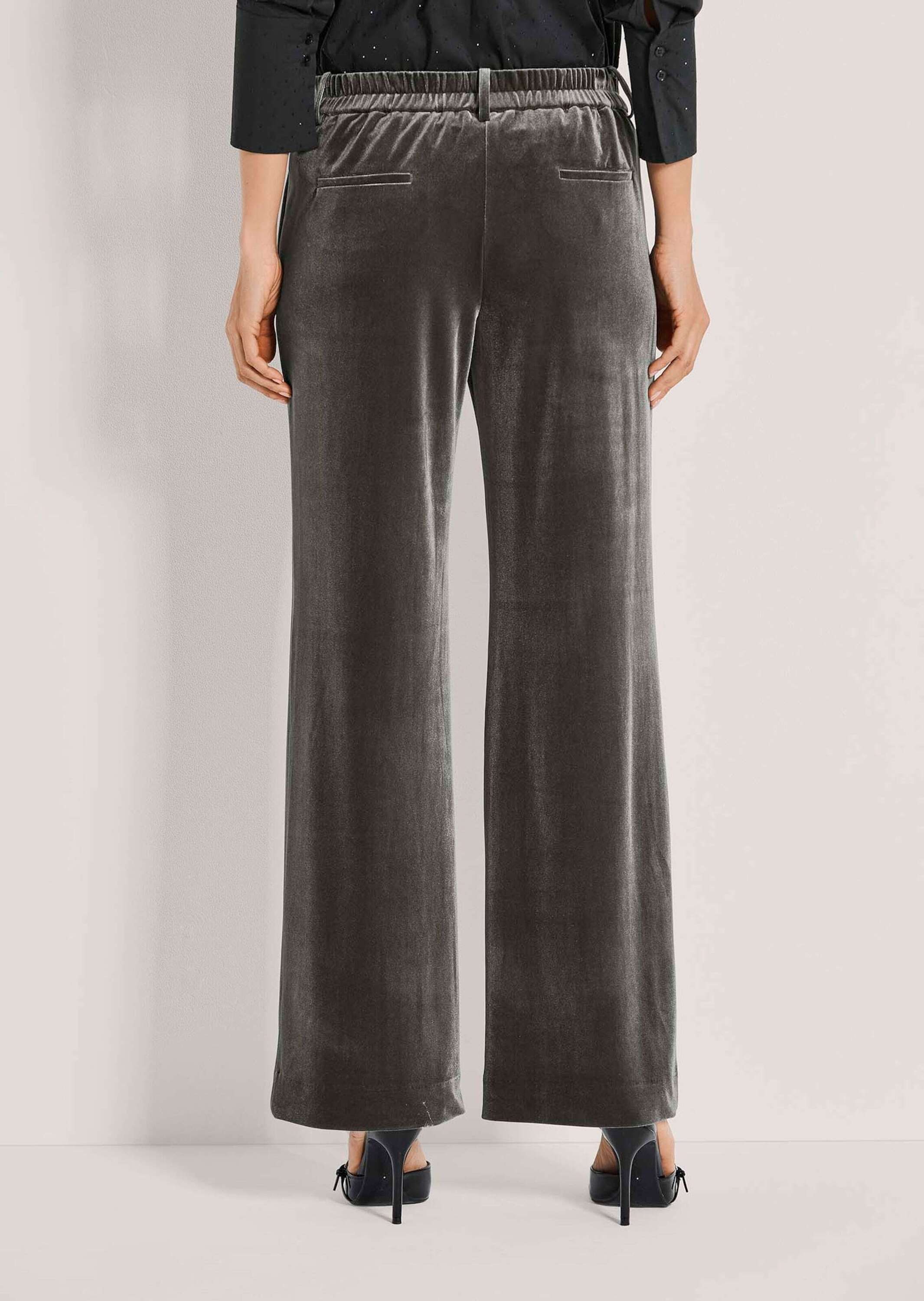 MADELEINE Stoffhose »Samthose Weite Stoffhose aus Samt, Mid Waist«