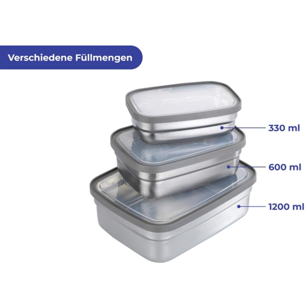 Maximex Lunchbox, (Set, 3 tlg.), Edelstahl