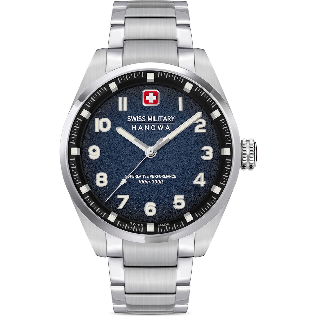 Swiss Military Hanowa Schweizer Uhr »GREYHOUND, SMWGG0001504«, Quarzuhr, Armbanduhr, Herrenuhr, Swiss Made, Saphirglas