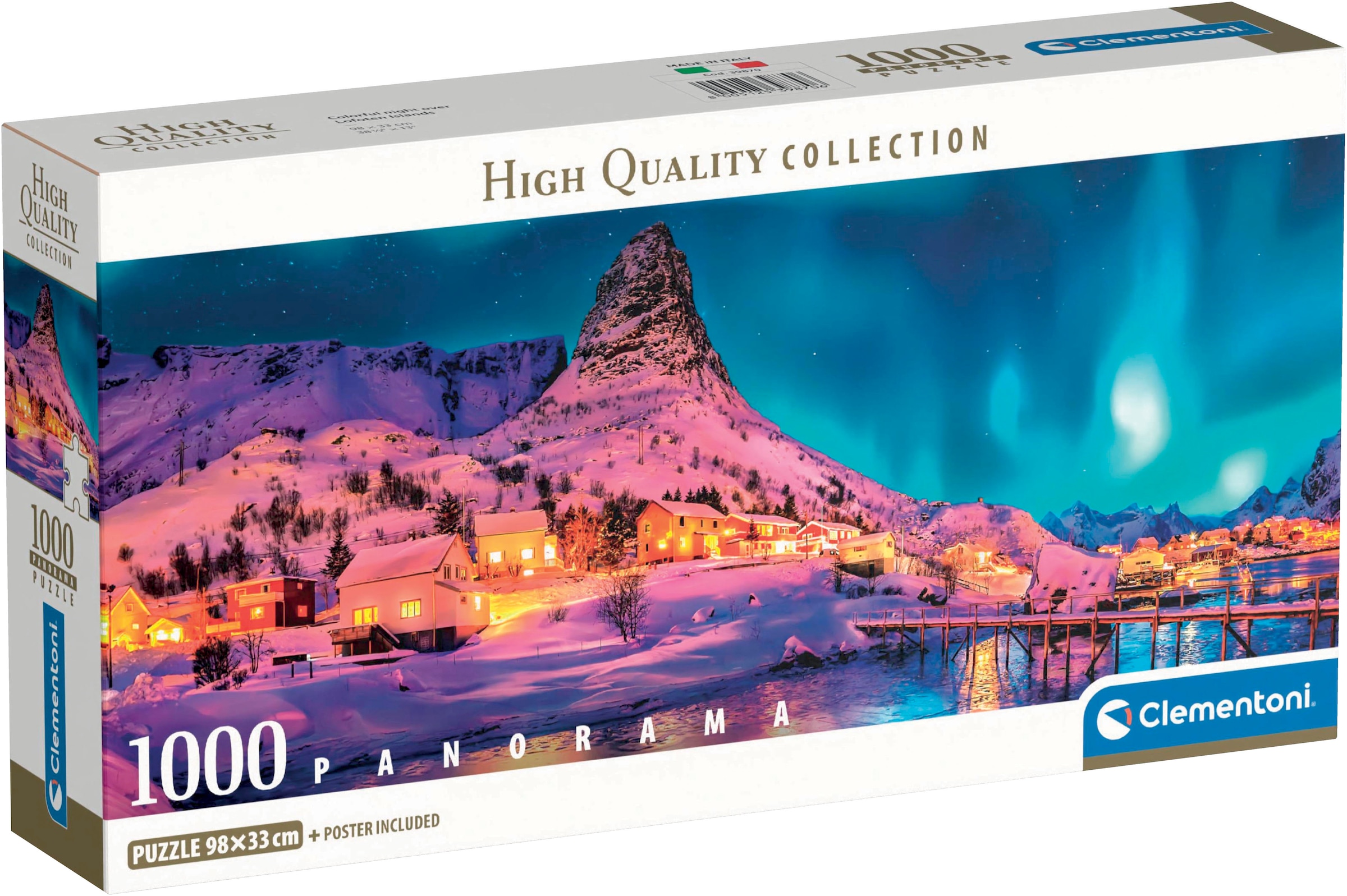 "Puzzle CLEMENTONI ""Panorama High Quality Collection Compact, Lofoten bei Nacht"", bunt, PuzzlesB:98cm H:33cm, Pappe, Motiv, Made in Europe, B:98cm