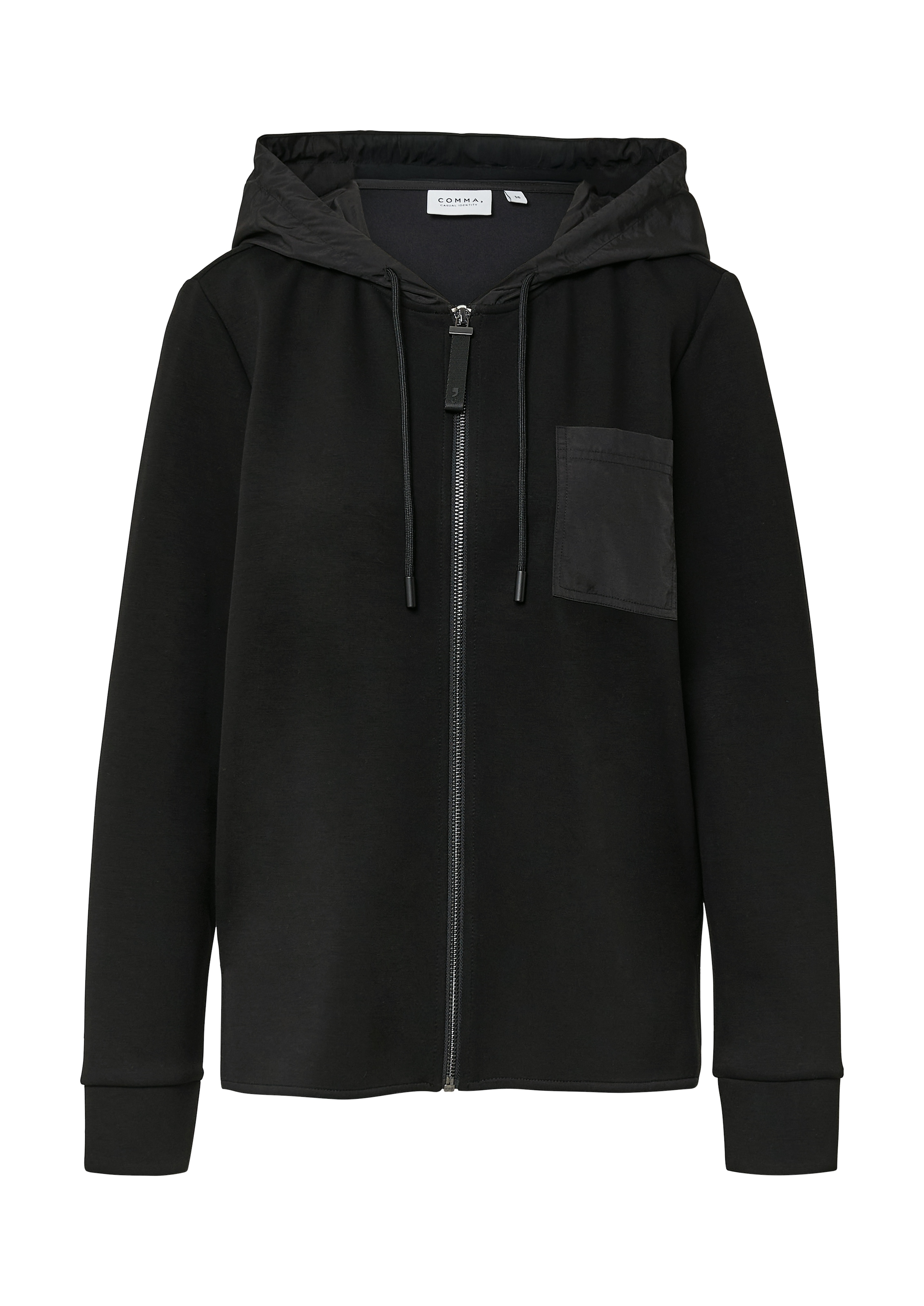 comma casual identity Kapuzensweatjacke, mit aufgesetzter Brusttasche