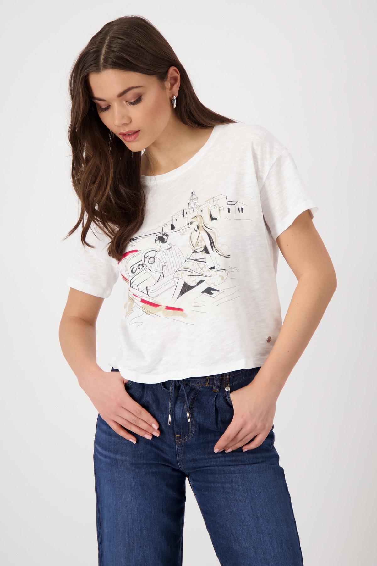 Monari Rundhalsshirt, mit Frontprint günstig online kaufen