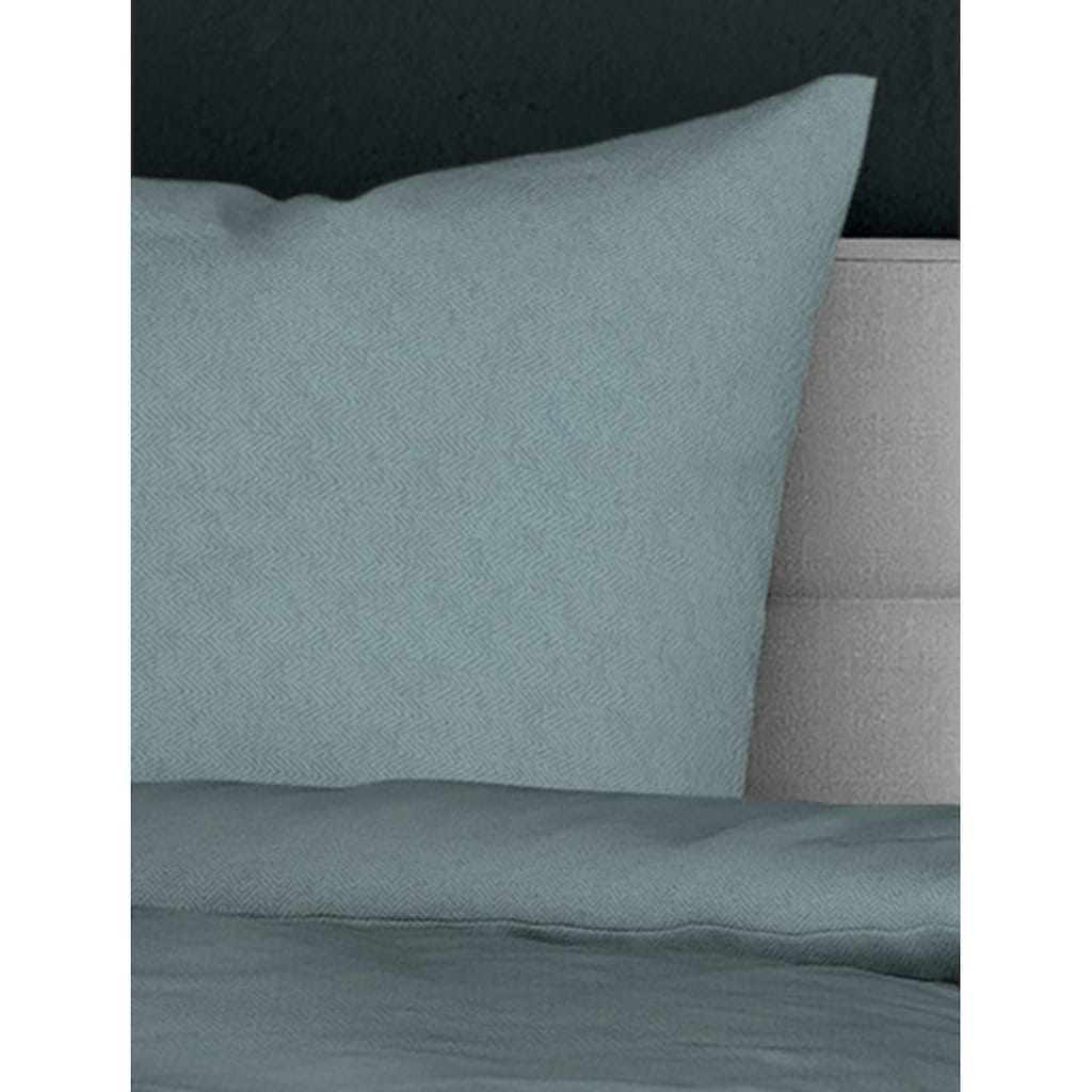 BIERBAUM Bettwäsche »Senci in Mako Satin und Biber (Flanell) Qualität, 100% Baumwolle, Bett- und Kopfkissenbezug mit Reißverschluss, Winter-und Sommerbettwäsche, ganzjährig einsetzbar«, (2 tlg.), pflegeleicht