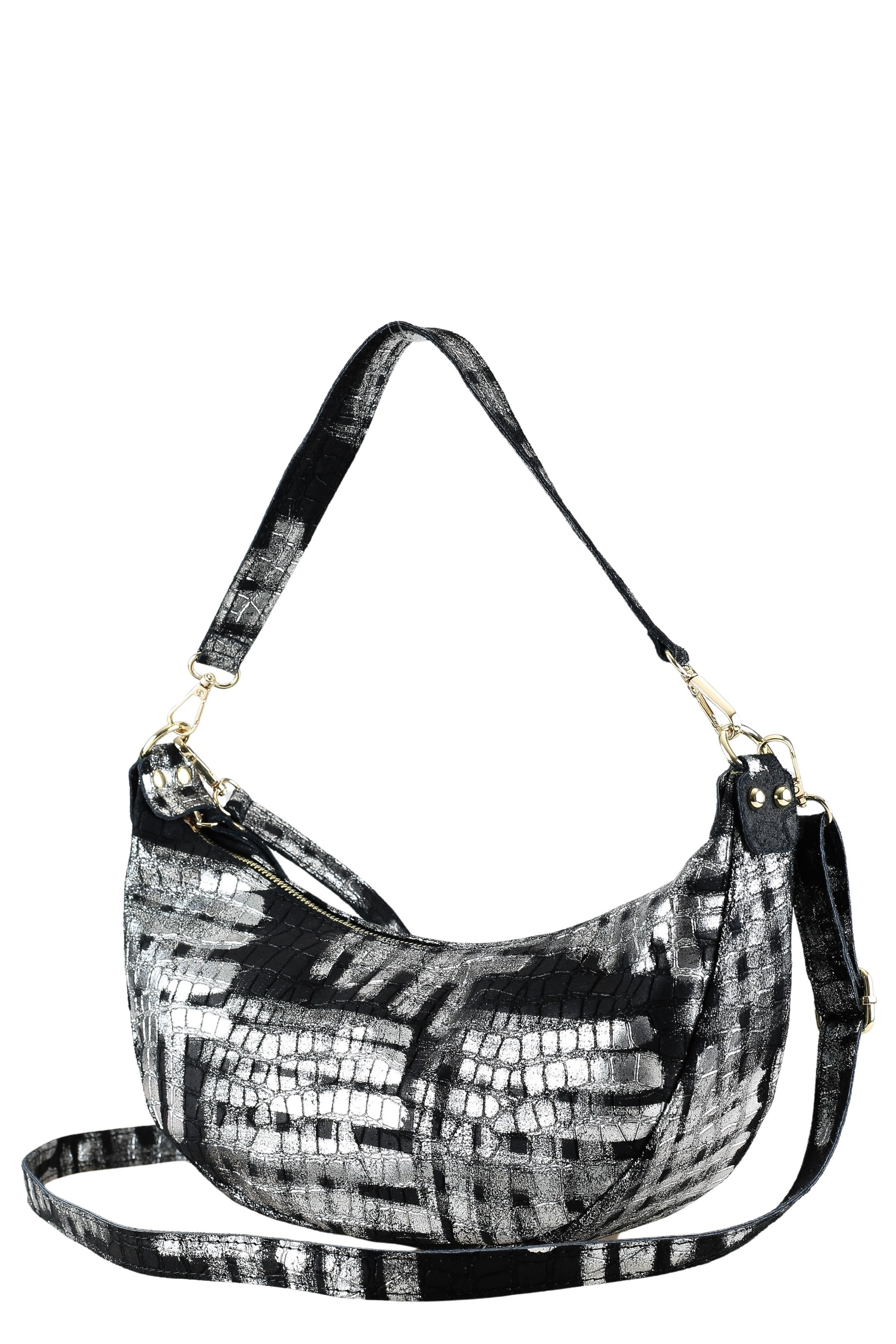 COLLEZIONE ALESSANDRO Schultertasche »Silbermond«, elegant-luxuriöse Tasche mit silber-Finish