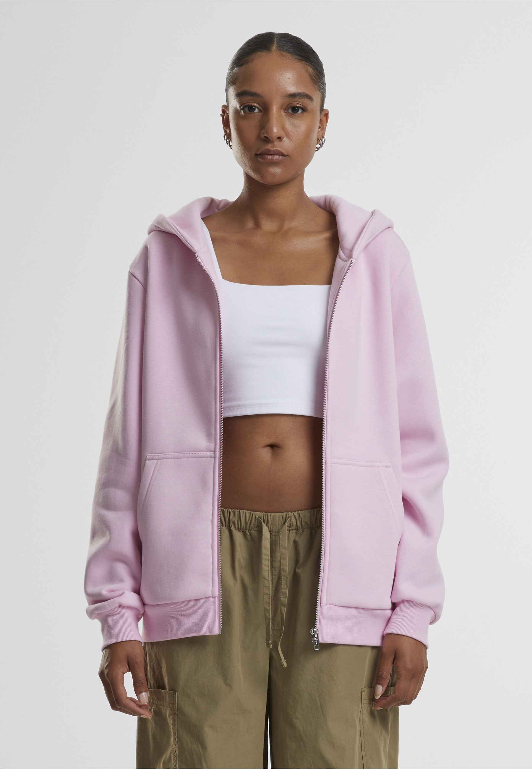 URBAN CLASSICS Sweatjacke »Urban Classics Ladies Fluffy Zip Cardigan«