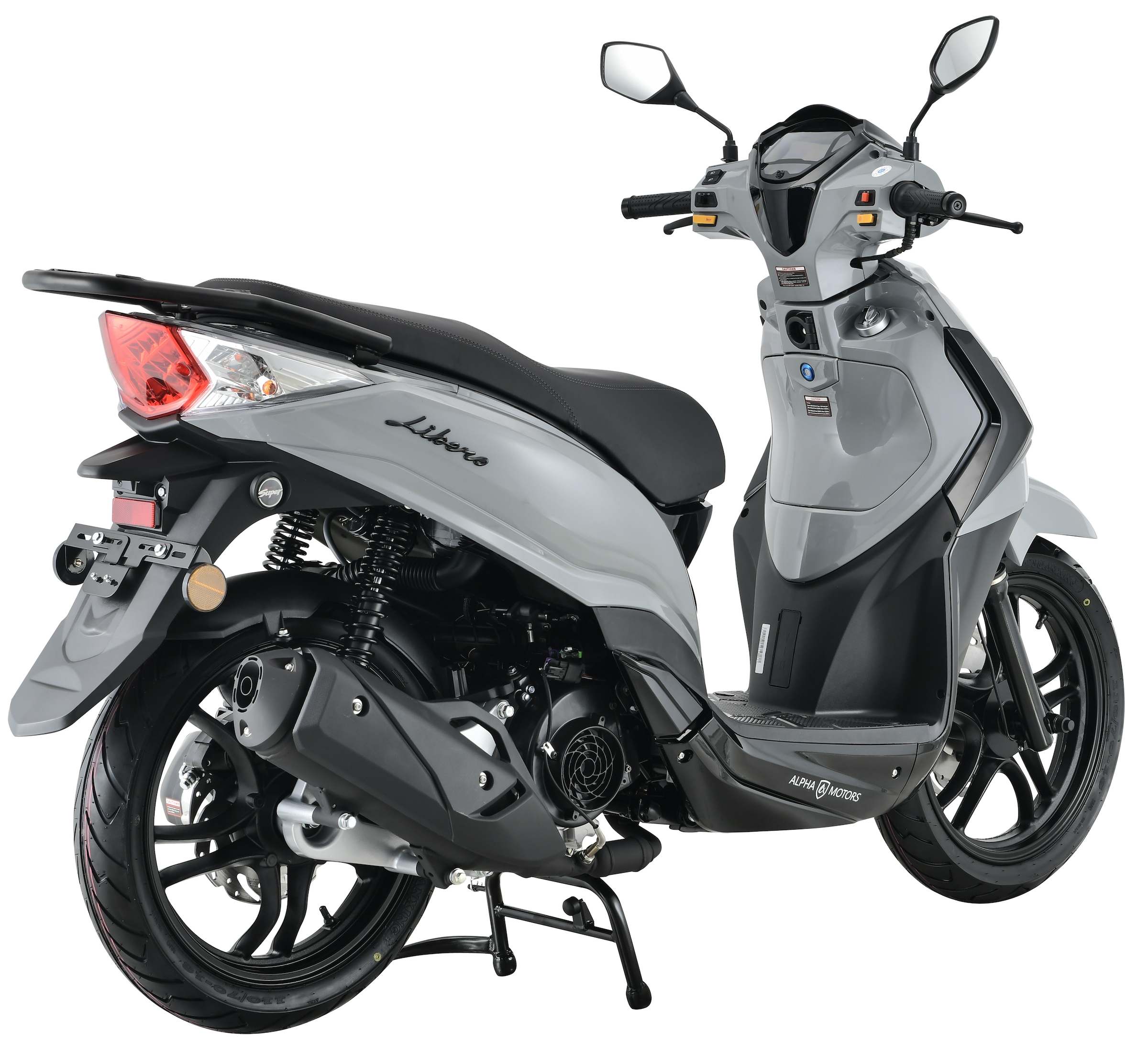 Alpha Motors Motorroller »Motorroller Libero 125 ccm 90 km/h 16-Zoll grau-schwarz« 125 cm³ 90 km/h Euro 5 9,5