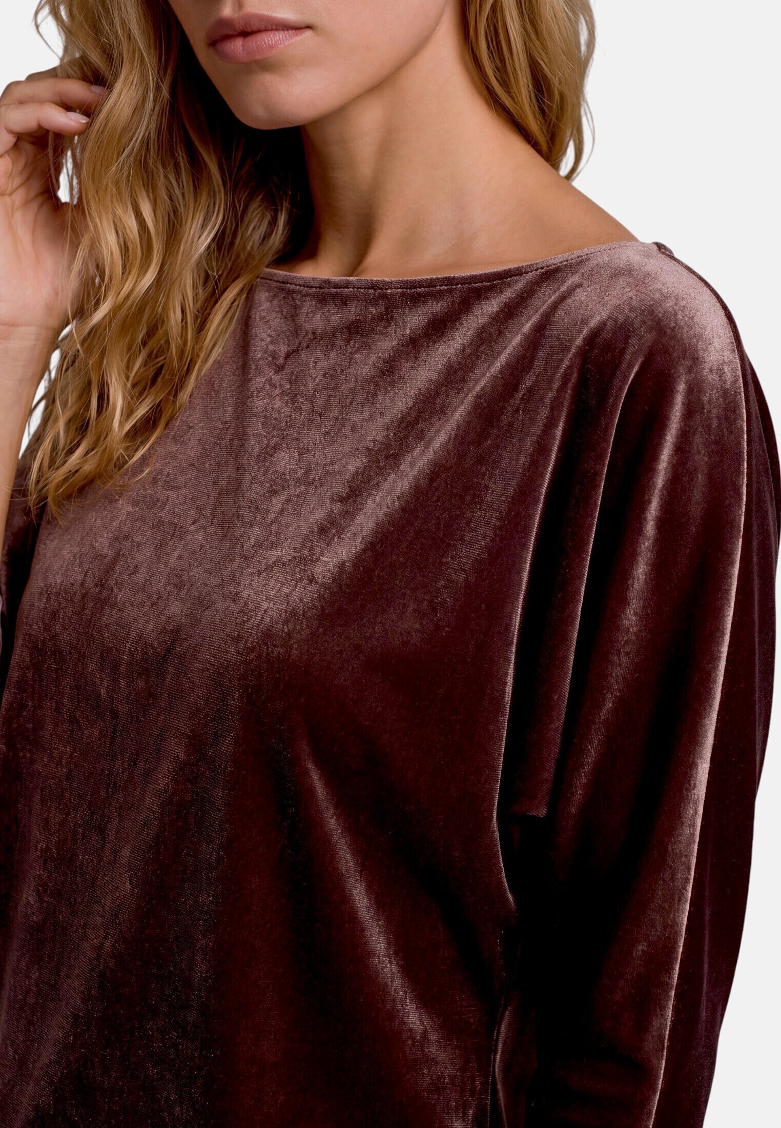 Zero 3/4-Arm-Shirt »Damen mit Fledermausärmeln« 1 Glitzer