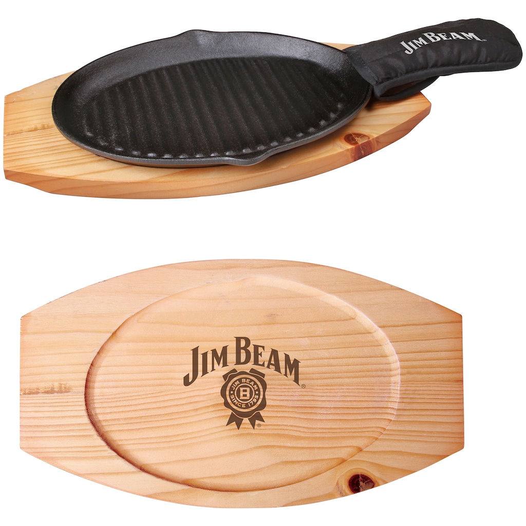 Jim Beam BBQ Grillpfanne, Gusseisen, (Set)