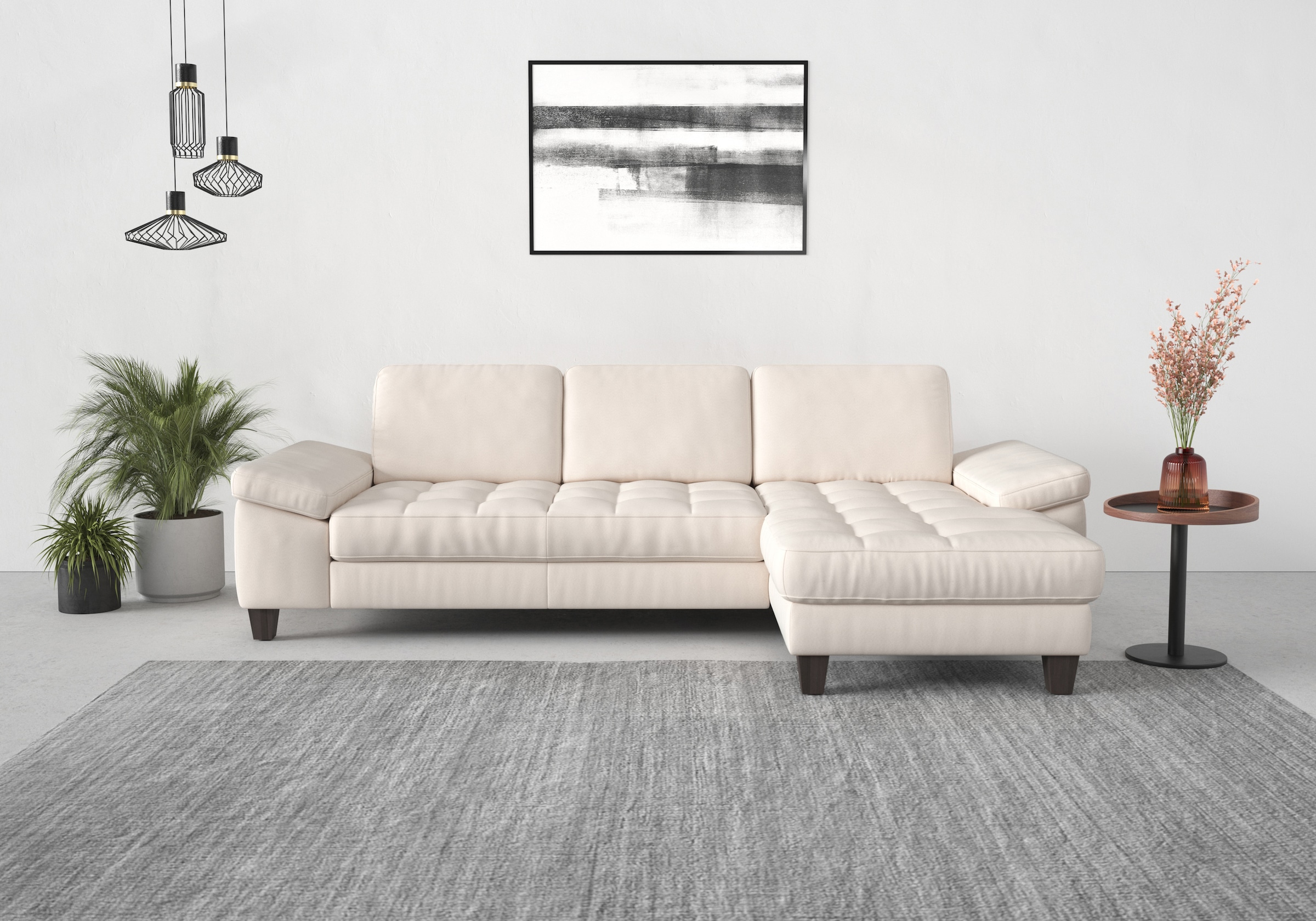 sit&more Ecksofa "Westham L-Form" Recamiere, mit oder ohne Schlaffunktion, Bettkasten, Füße wengefarben