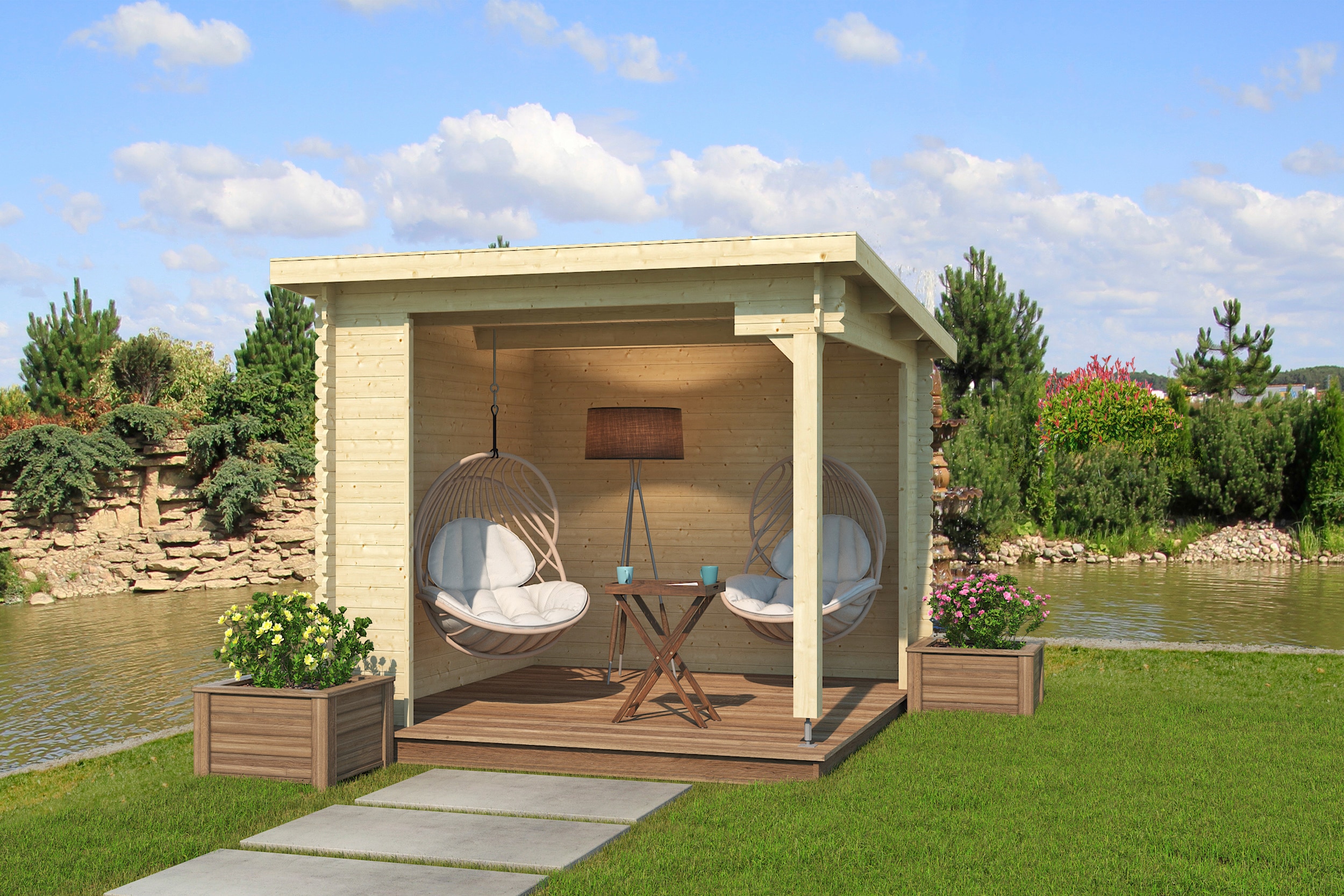 LASITA MAJA Gartenhaus "Unterstand/Lounge Buffalo 275" Unterstand / Lounge 28mm