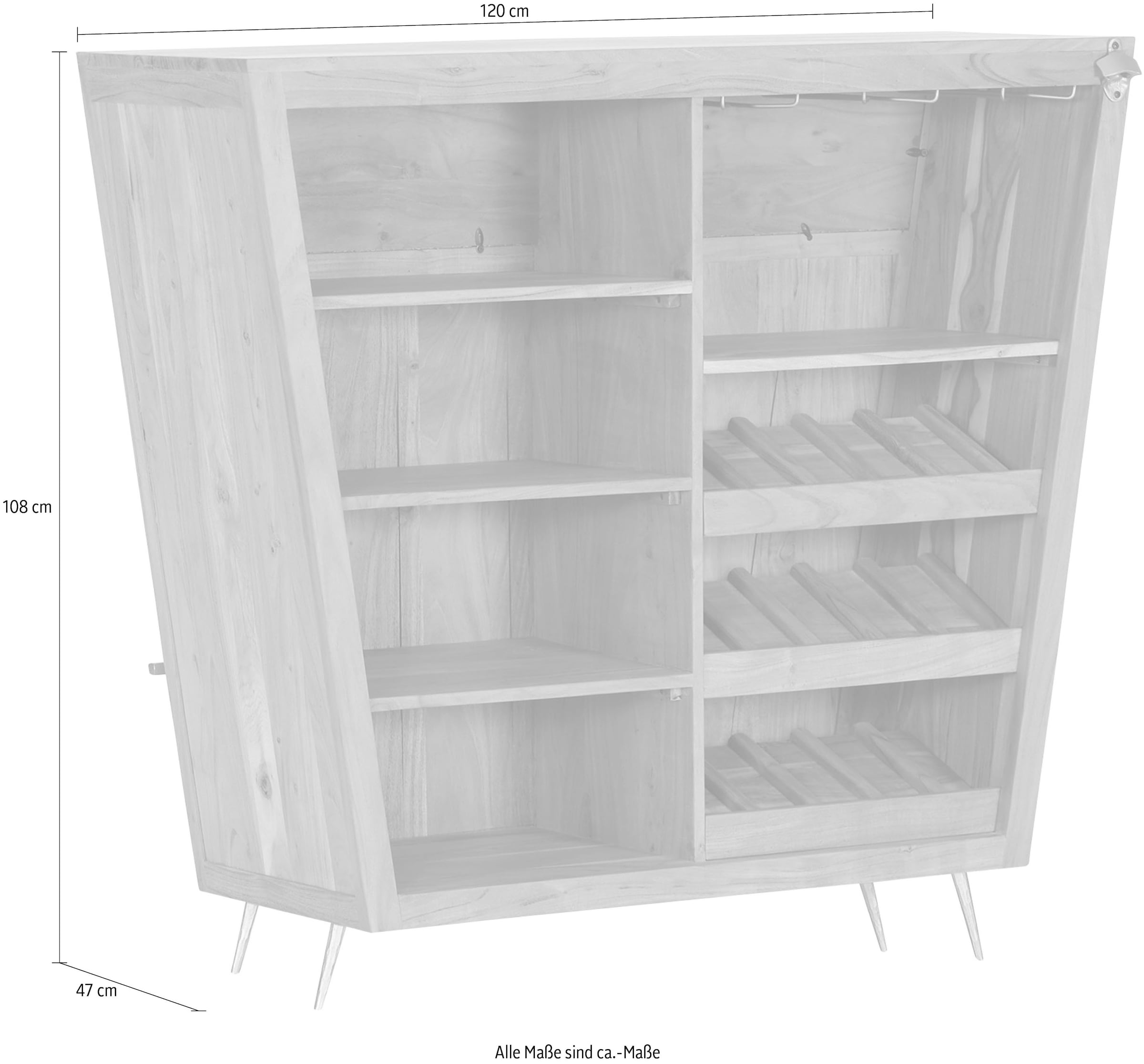 Gutmann Factory Barschrank »Bonnie«, mit Wiener Geflecht Rattan Geflecht in der Front