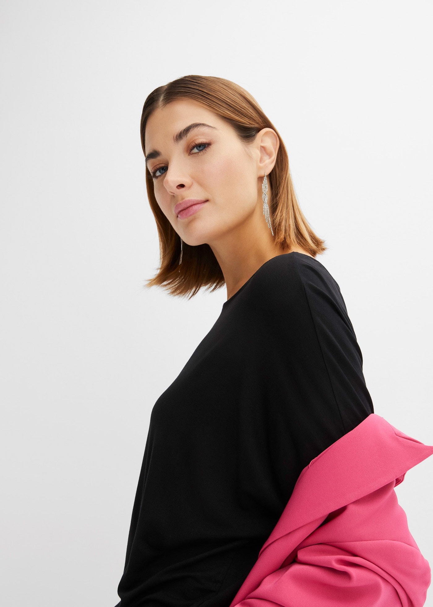 bonprix Langarmshirt »Langarmshirt aus softem Viskose-Mix« lässig geschnittene Passform, Rundhalsausschnitt, aus Viskose-Mix