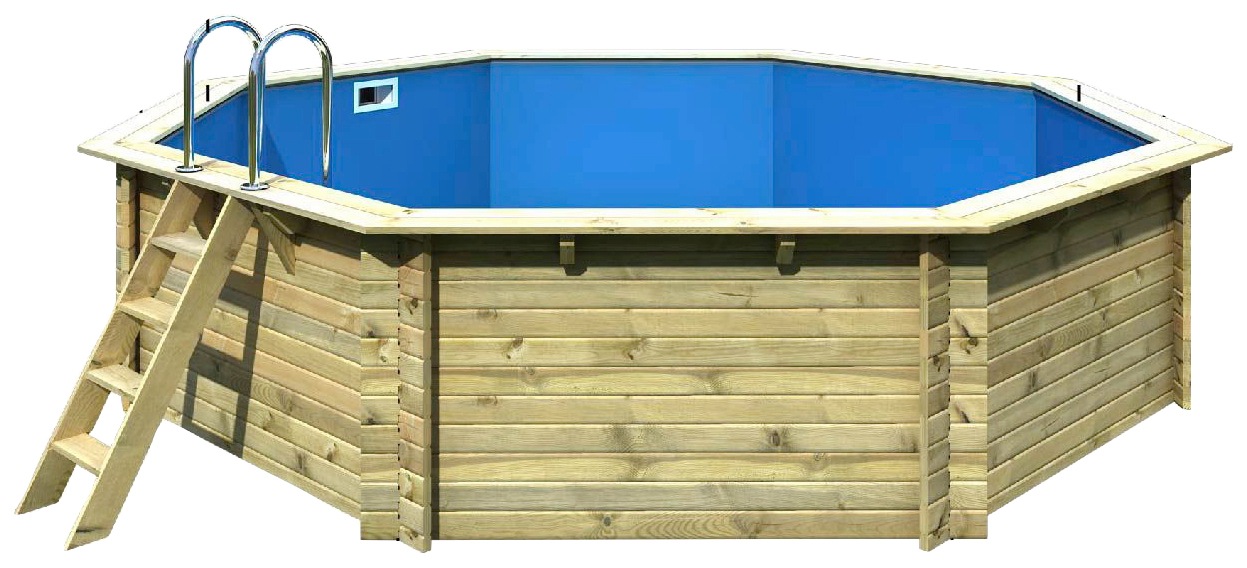 Karibu Achteckpool "PALERMO Set B BxLxH: 547x547x124 cm" 38 mm starke kesse günstig online kaufen