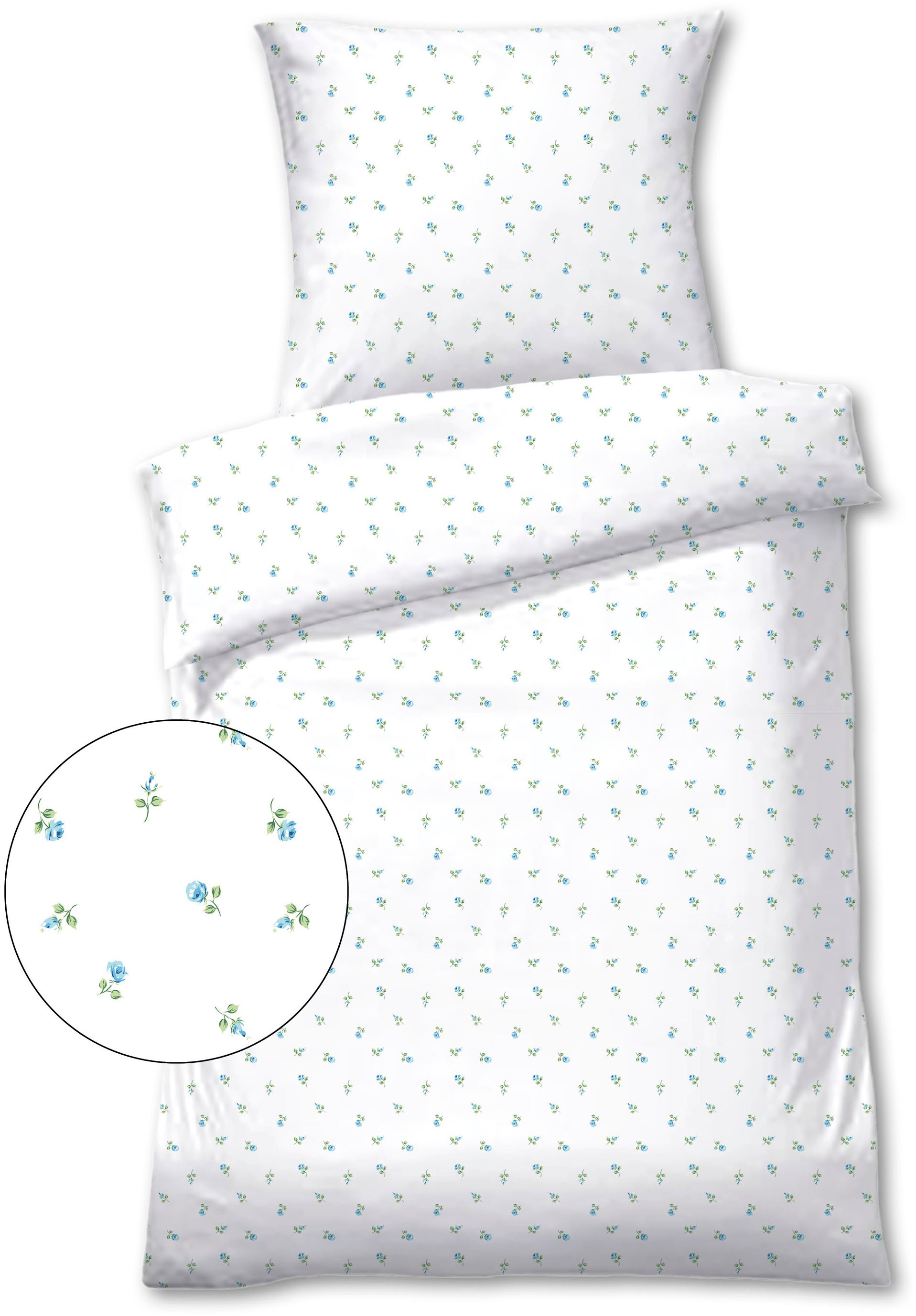 Bettwäsche DYCKHOFF, blau, Frottee, Obermaterial: 75% Baumwolle, 25% Polyester, Bettwäsche, "Kaley"