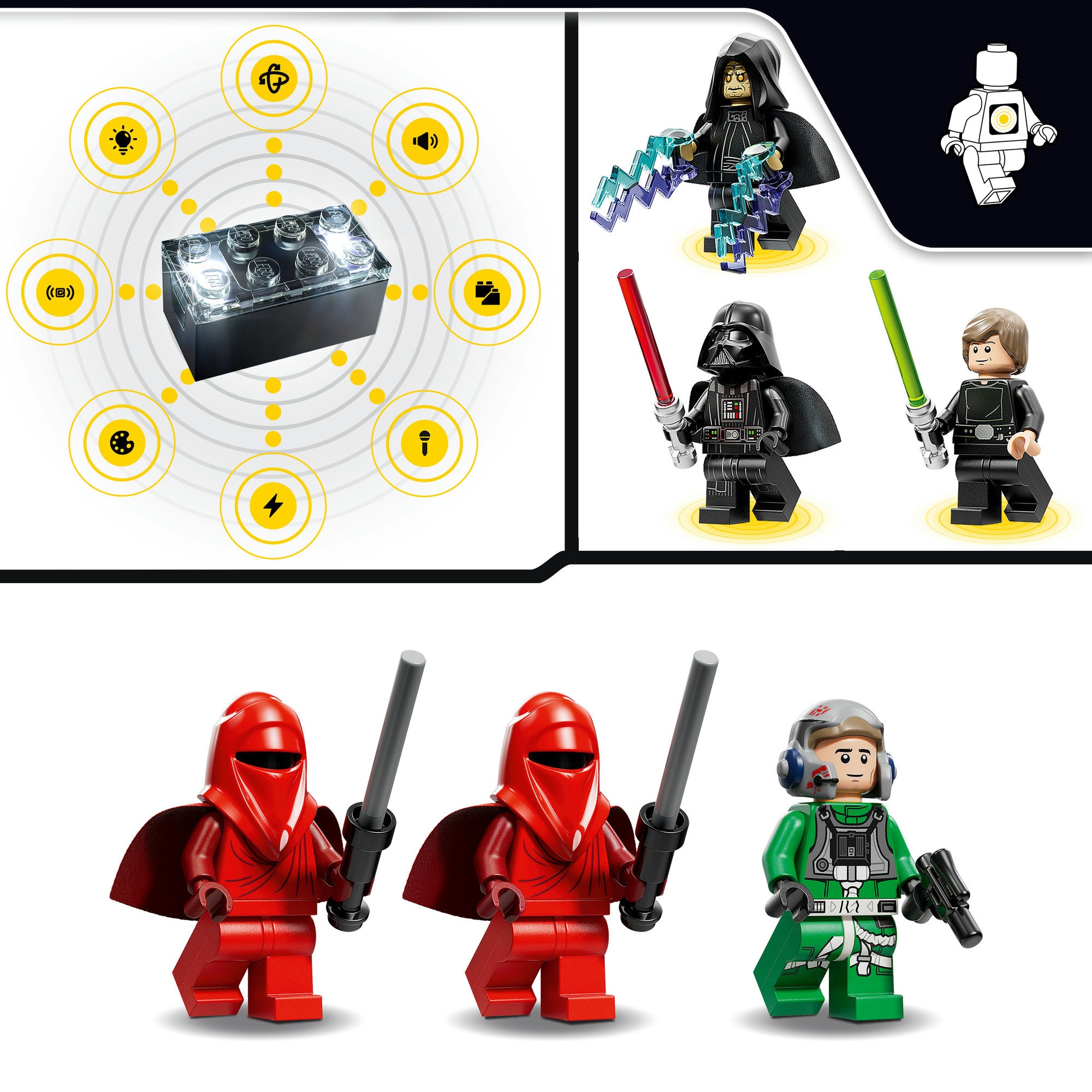 LEGO® Konstruktionsspielsteine »SMART Play: A-Wing und das Duell im Thronsaal (75427), LEGO Star Wars™« mit Licht- und Soundeffekten