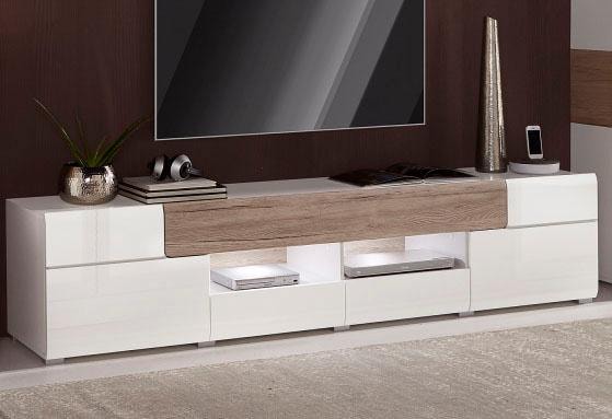 INOSIGN Lowboard »Toledo,Breite 209cm, trendige TV-Schrank mit dekorative Fräsungen«, TV-Board ohne Beleuchtung, TV-Kommode mit viel Stauraum