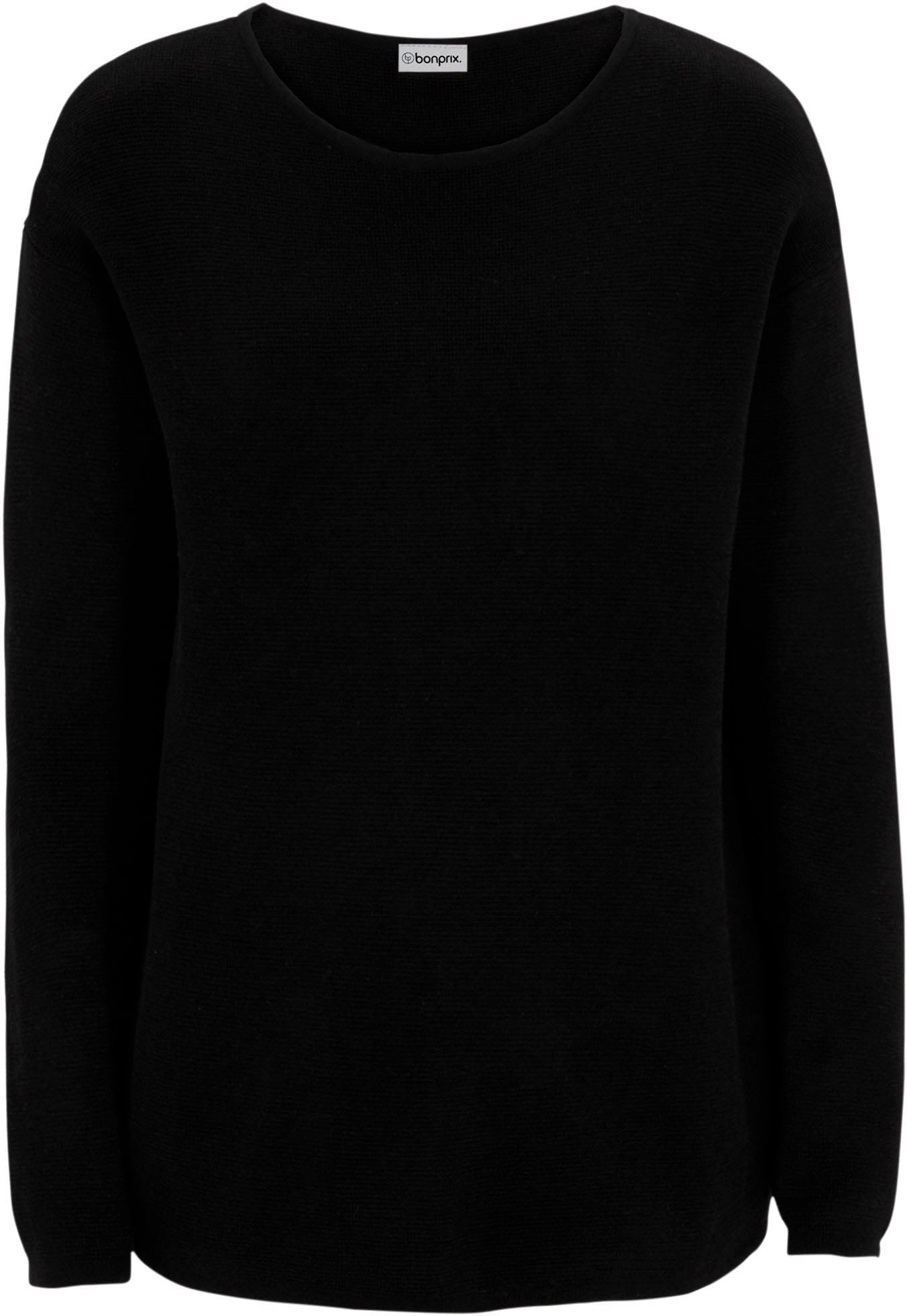 bonprix Strickpullover »Milano Rib Pullover mit Rundhals« aus Milano-Strick mit hohem Baumwollanteil, mit Rundhalsausschnitt