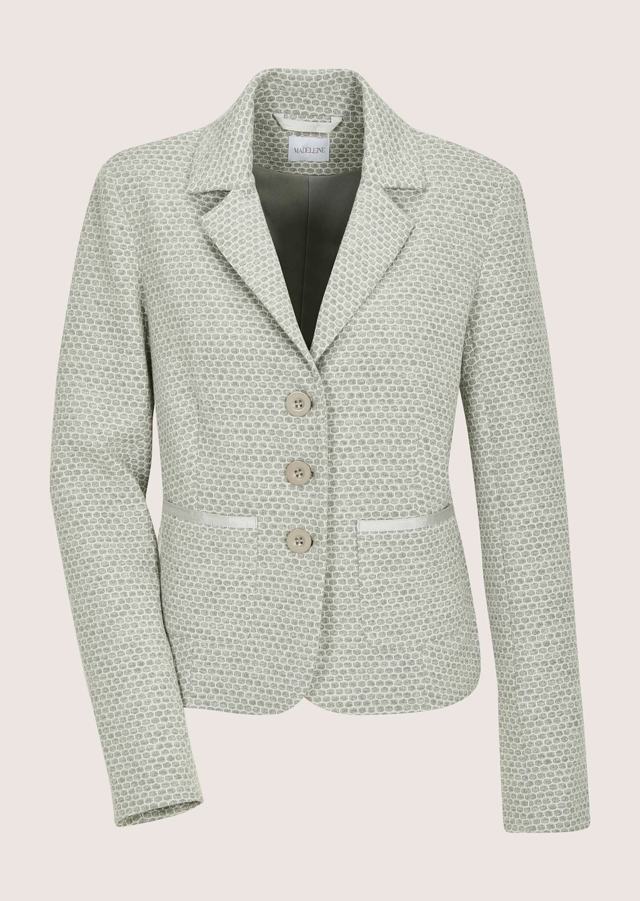 MADELEINE Jackenblazer "Jerseyblazer Kurzblazer mit Wabenmuster" Strukturjersey