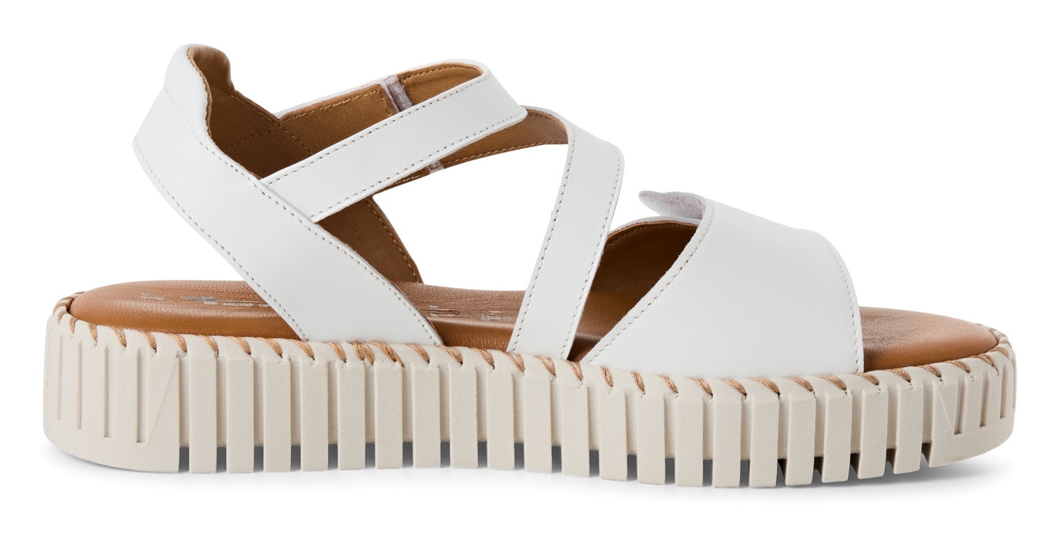 Tamaris Sandalette, Riemchensandale, Sommerschuh mit geriffelter Plateausohle