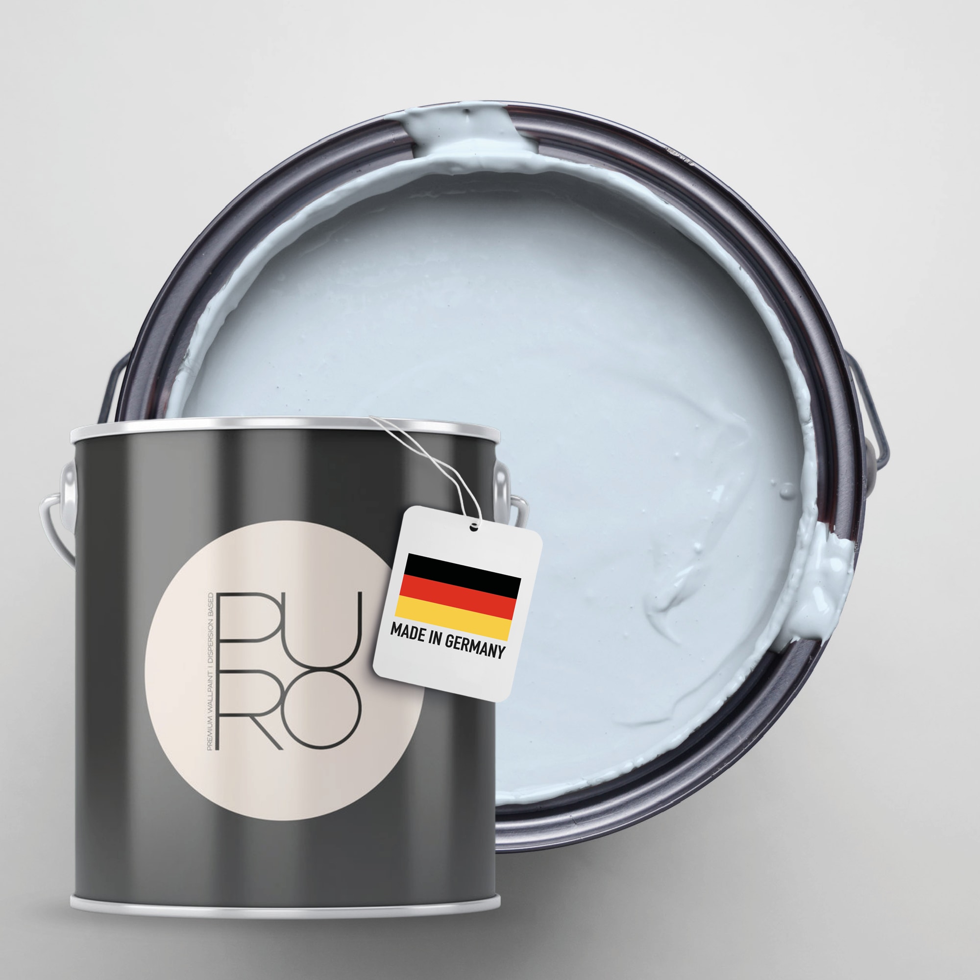 A.S. CRÉATION Wandfarbe "Premium Innenwandfarbe PURO Tuchmatt ocean blue", 2,5 l 2,5ml, blau, Farben, ideal für Wohnzimmer, Schlafzimmer, Flur und