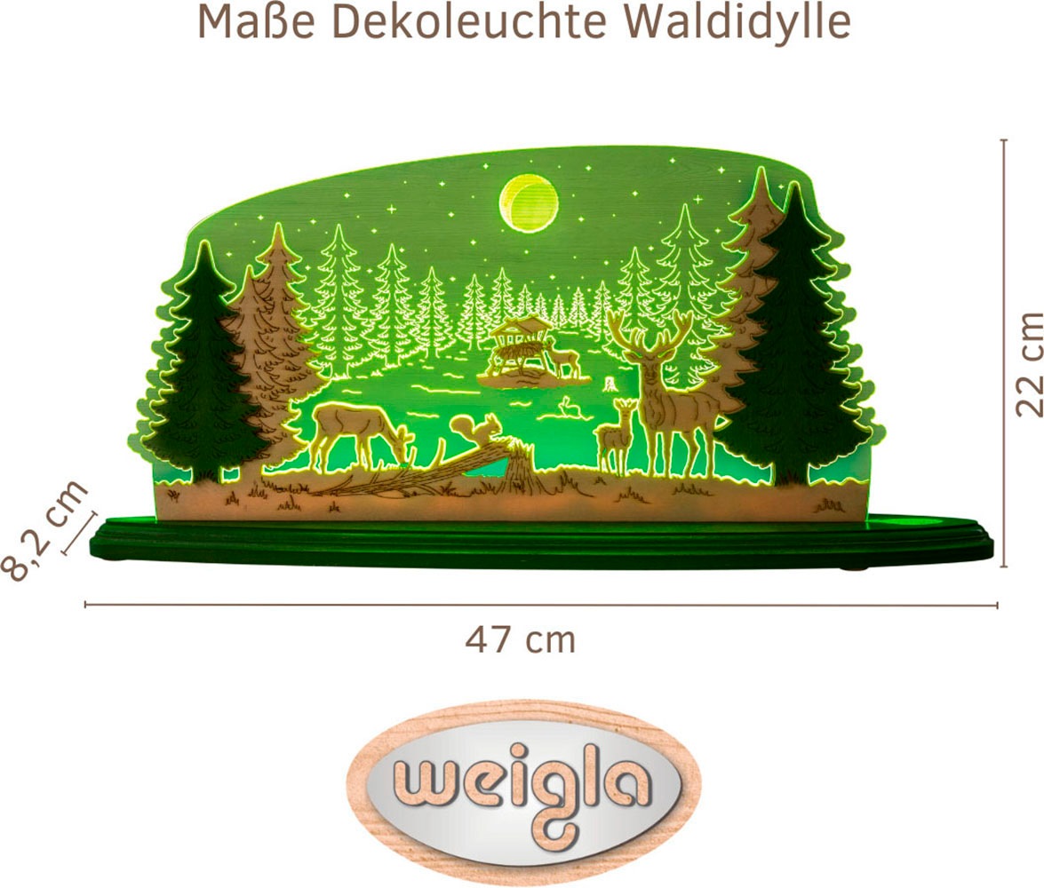 Weigla Lichterbogen "LED Waldidylle, Dekoleuchte aus Holz & Acrylglas, GRÜN günstig online kaufen