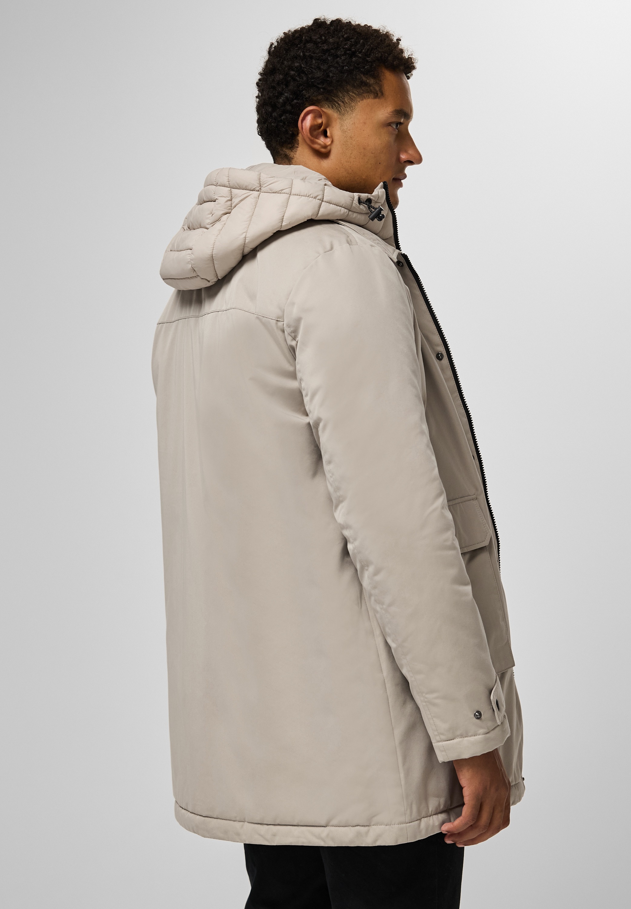 STREET ONE MEN Outdoorjacke, mit Kapuze, aus softem Materialmix