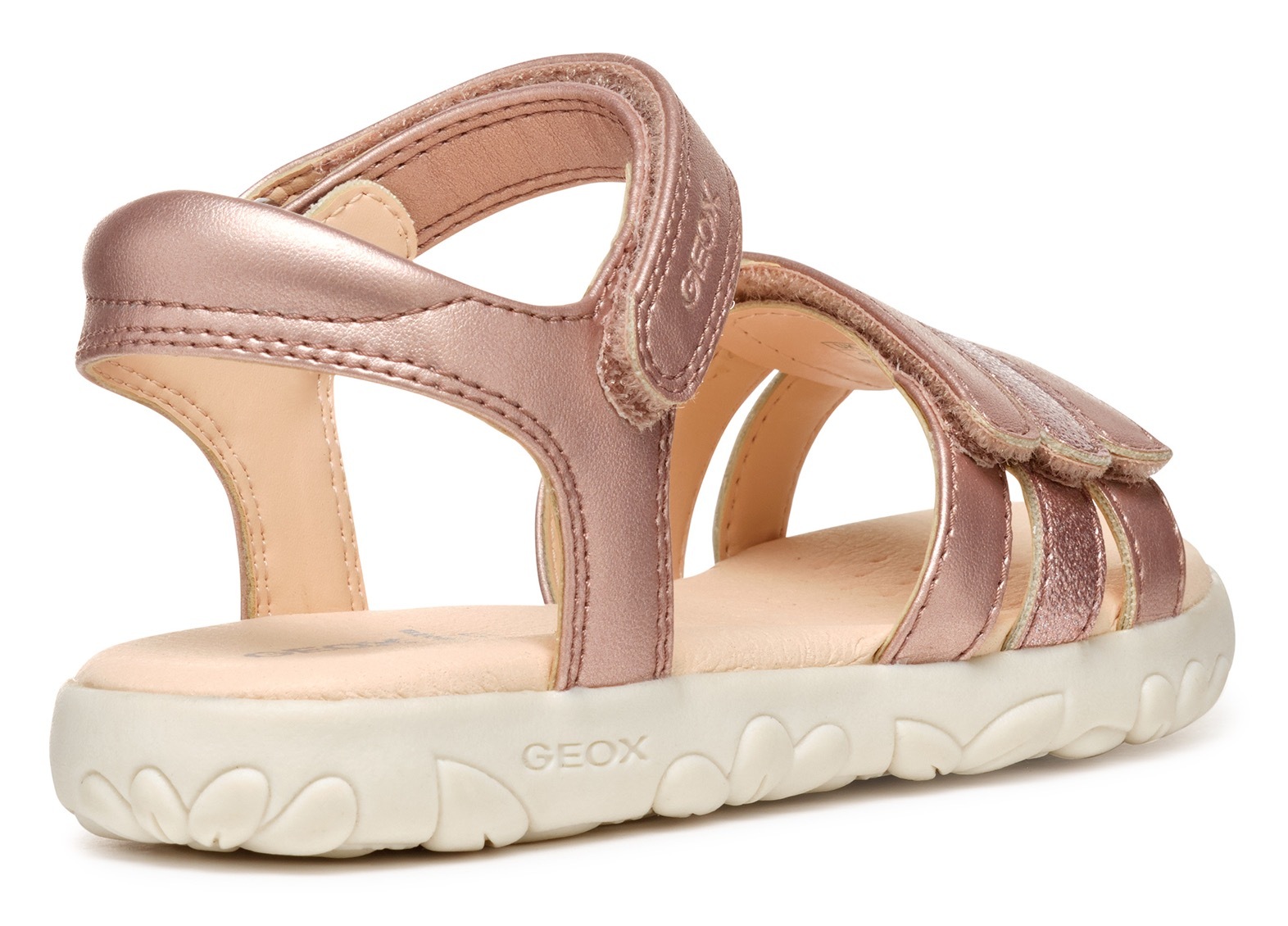 Geox Sandale »J SANDAL HAITI GIRL«, Glitzersandale, Klettschuh im Metallic Look