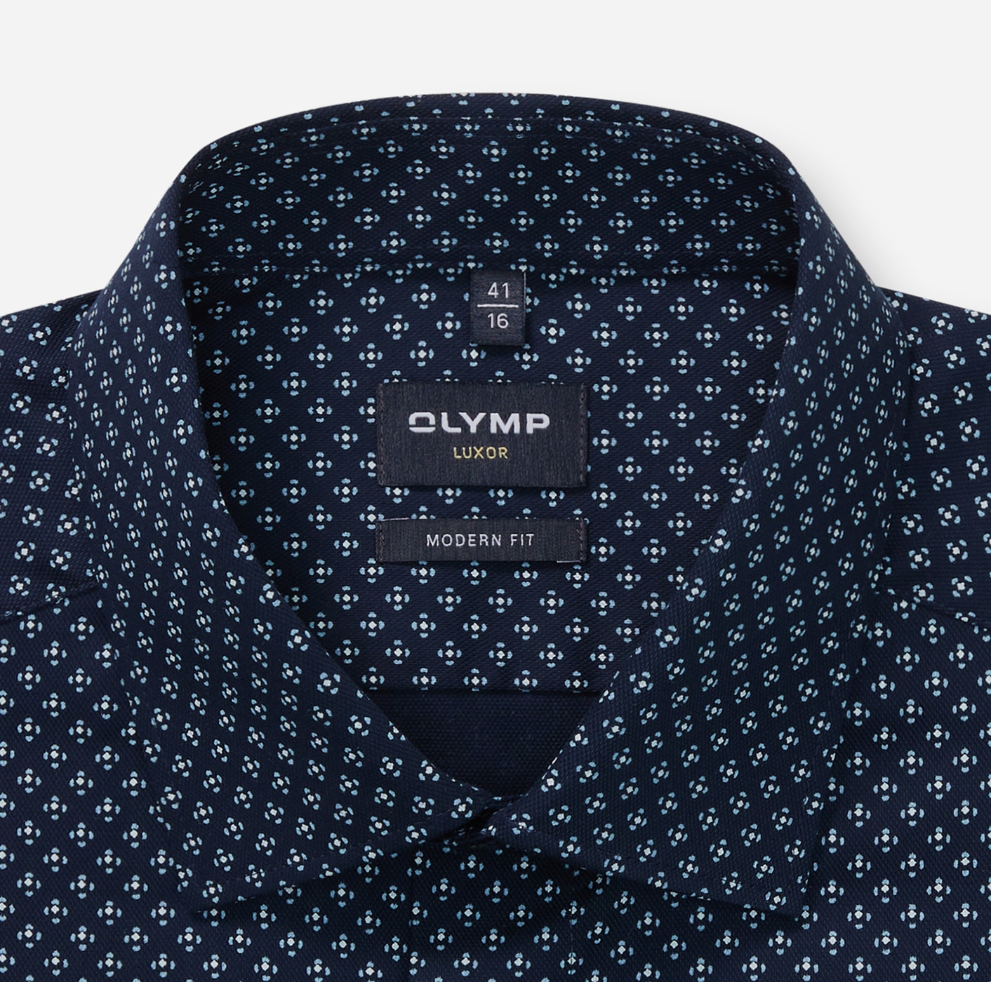 OLYMP Langarmhemd »Luxor«, modern fit, Businesshemd, gemustert, New-Kentkragen